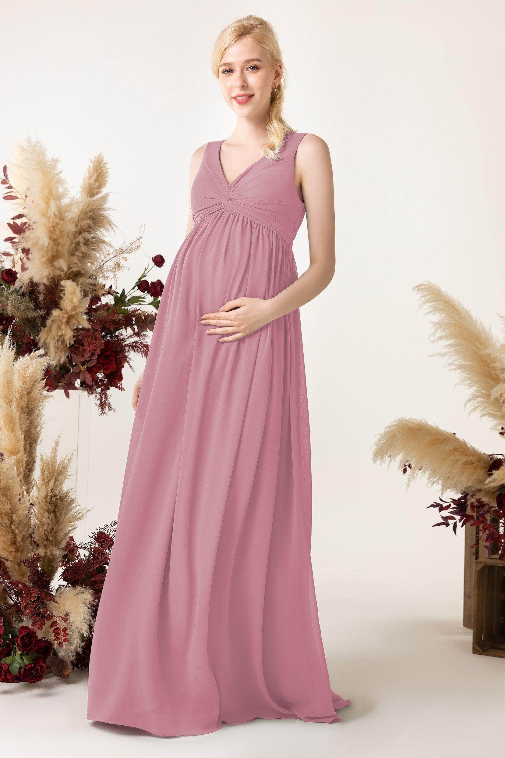 A-Line Sweep-Brush Train Chiffon Bridesmaid Dress CB0452M
