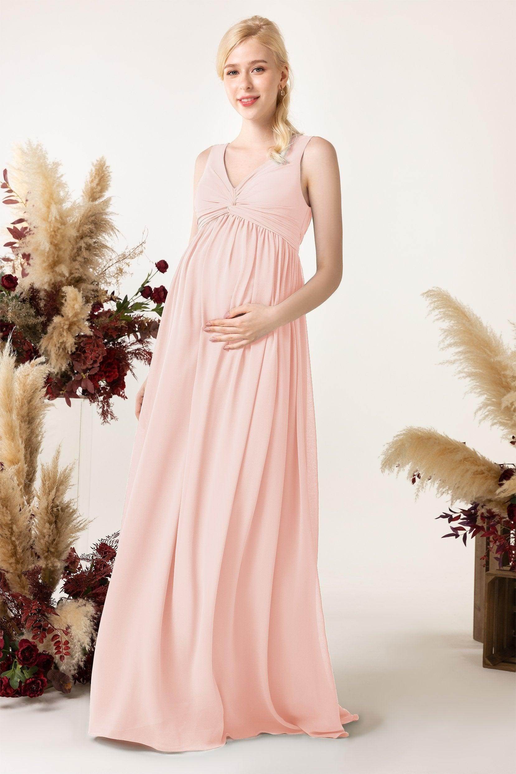 A-Line Sweep-Brush Train Chiffon Bridesmaid Dress CB0452M