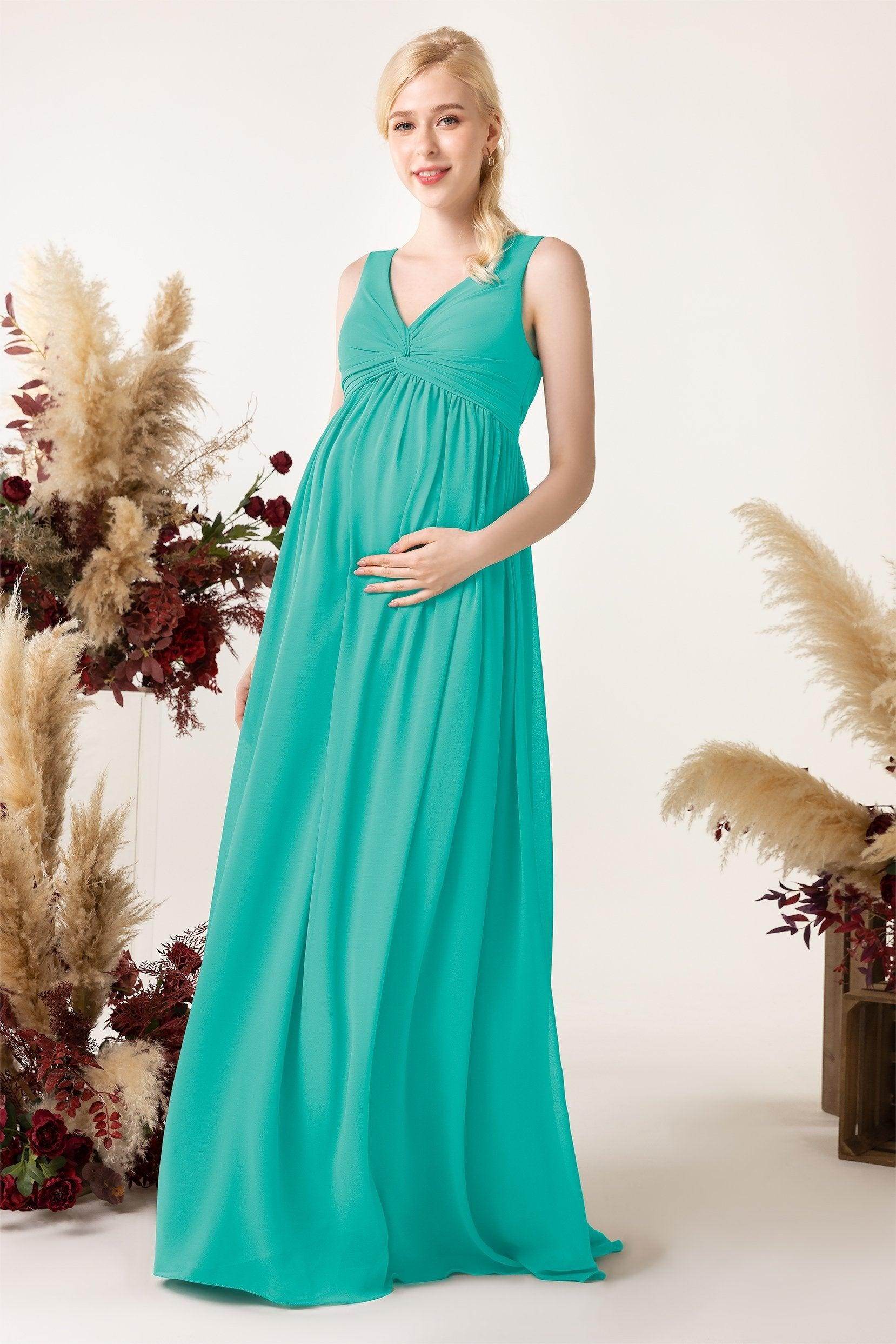 A-Line Sweep-Brush Train Chiffon Bridesmaid Dress CB0452M
