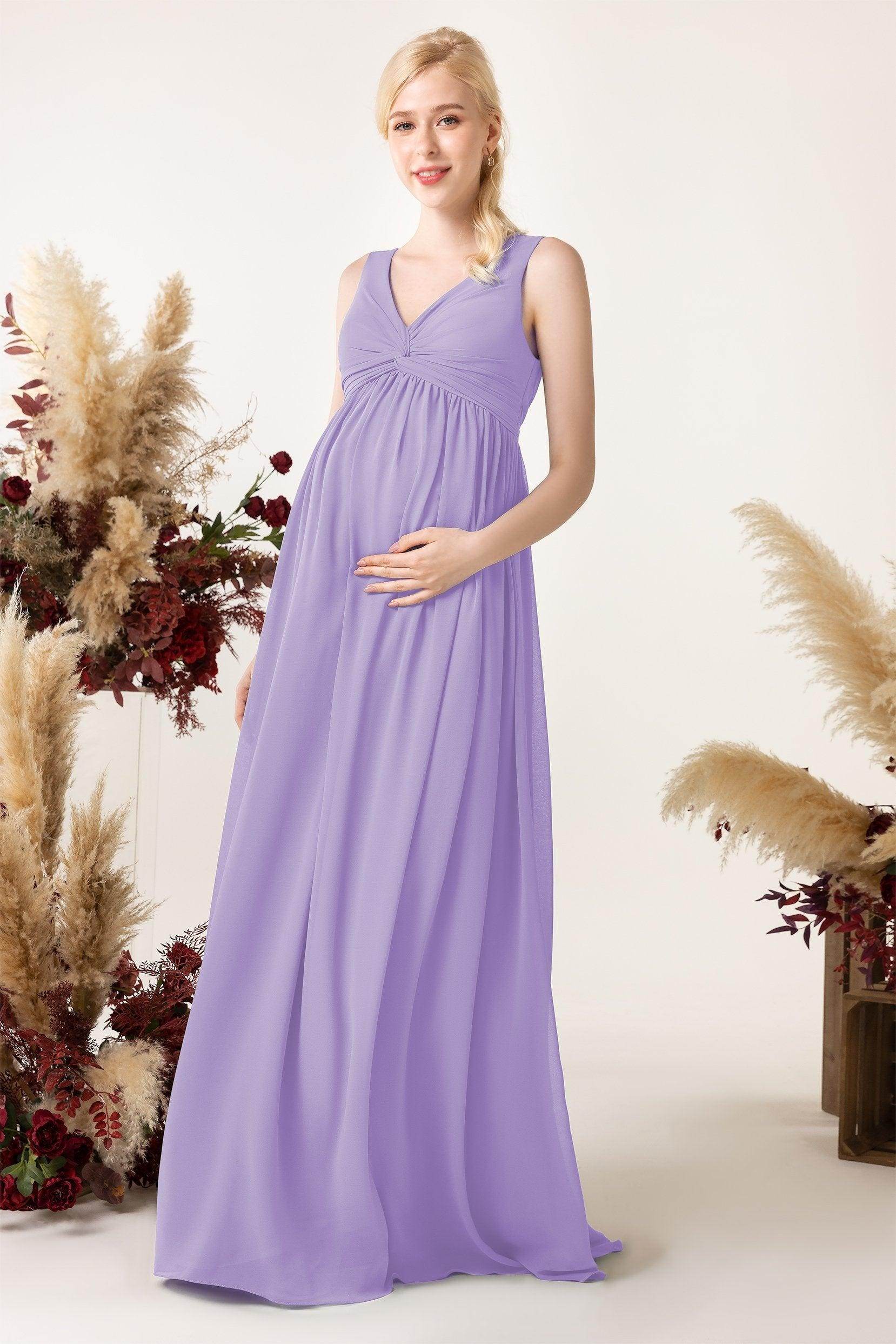 A-Line Sweep-Brush Train Chiffon Bridesmaid Dress CB0452M