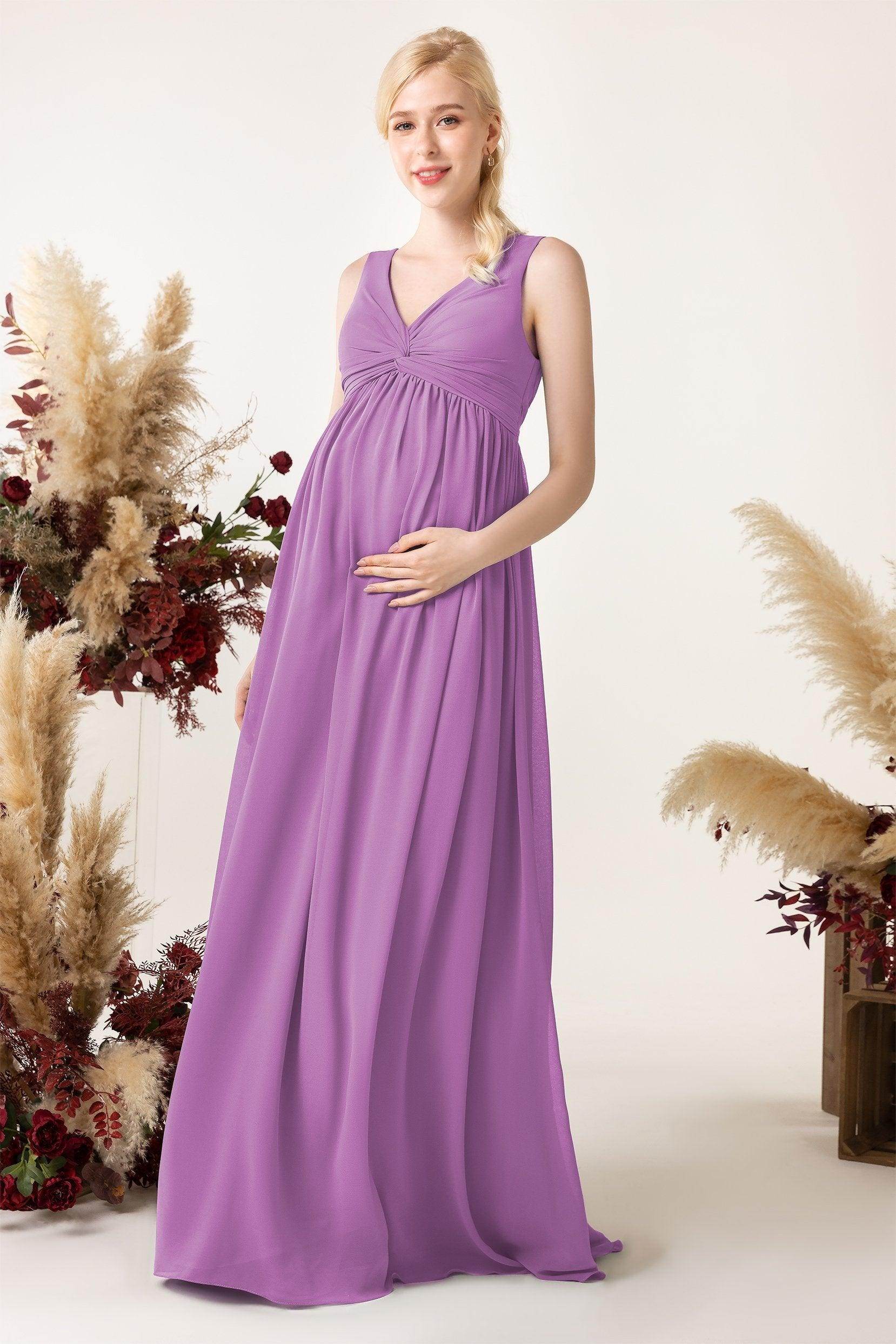 A-Line Sweep-Brush Train Chiffon Bridesmaid Dress CB0452M