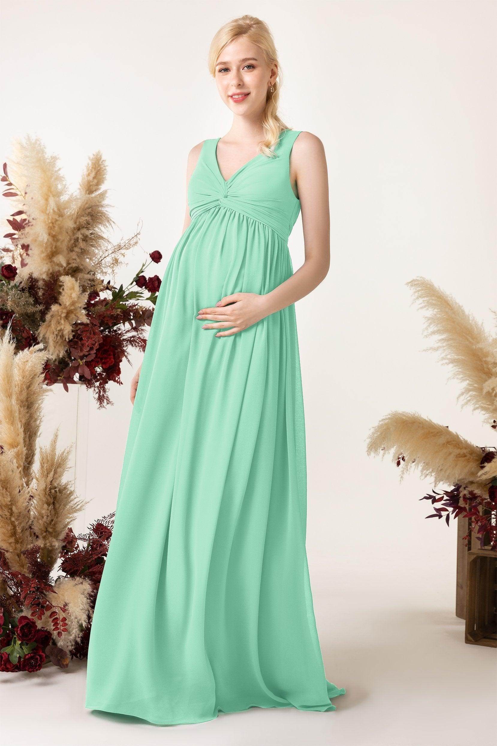 A-Line Sweep-Brush Train Chiffon Bridesmaid Dress CB0452M
