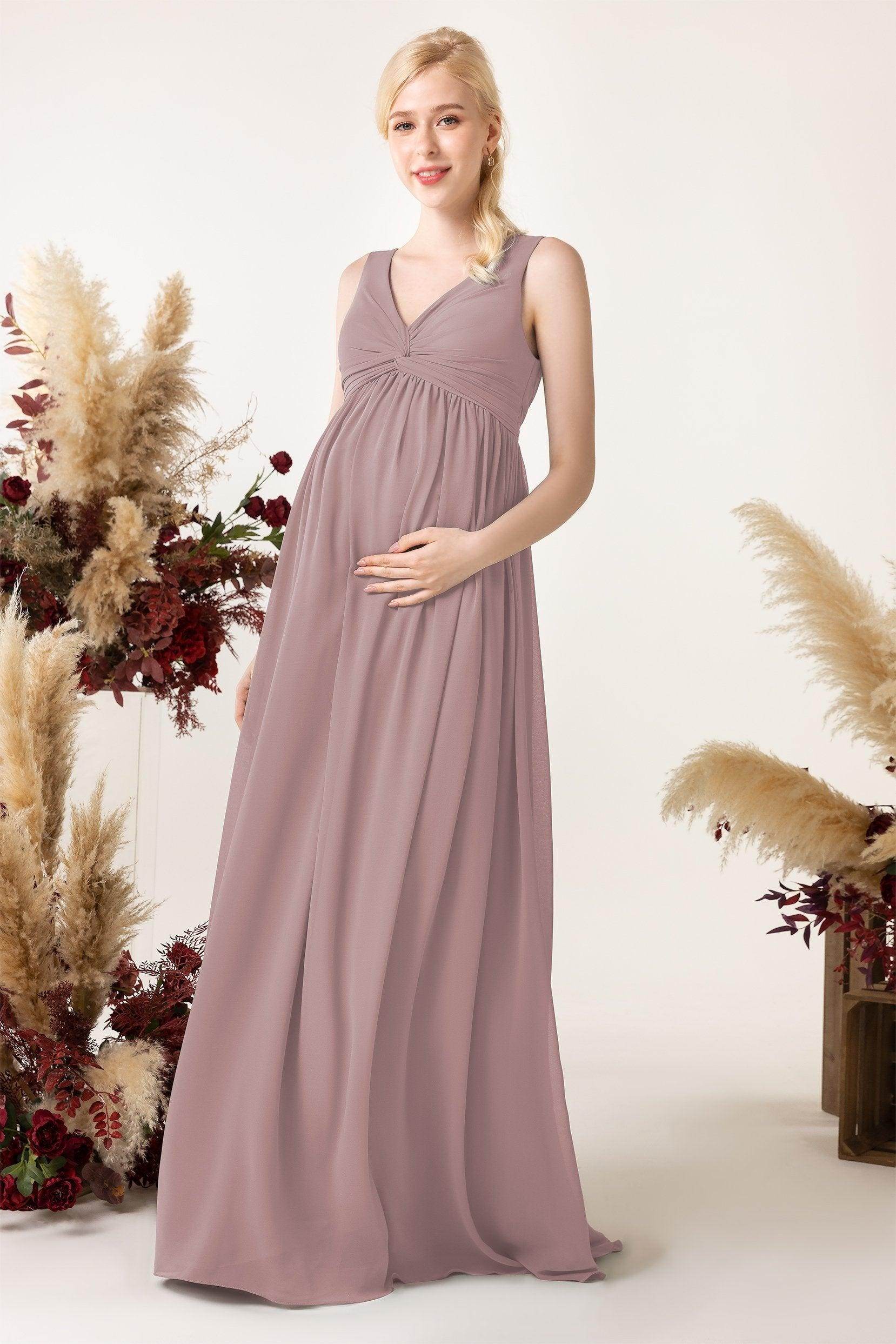 A-Line Sweep-Brush Train Chiffon Bridesmaid Dress CB0452M