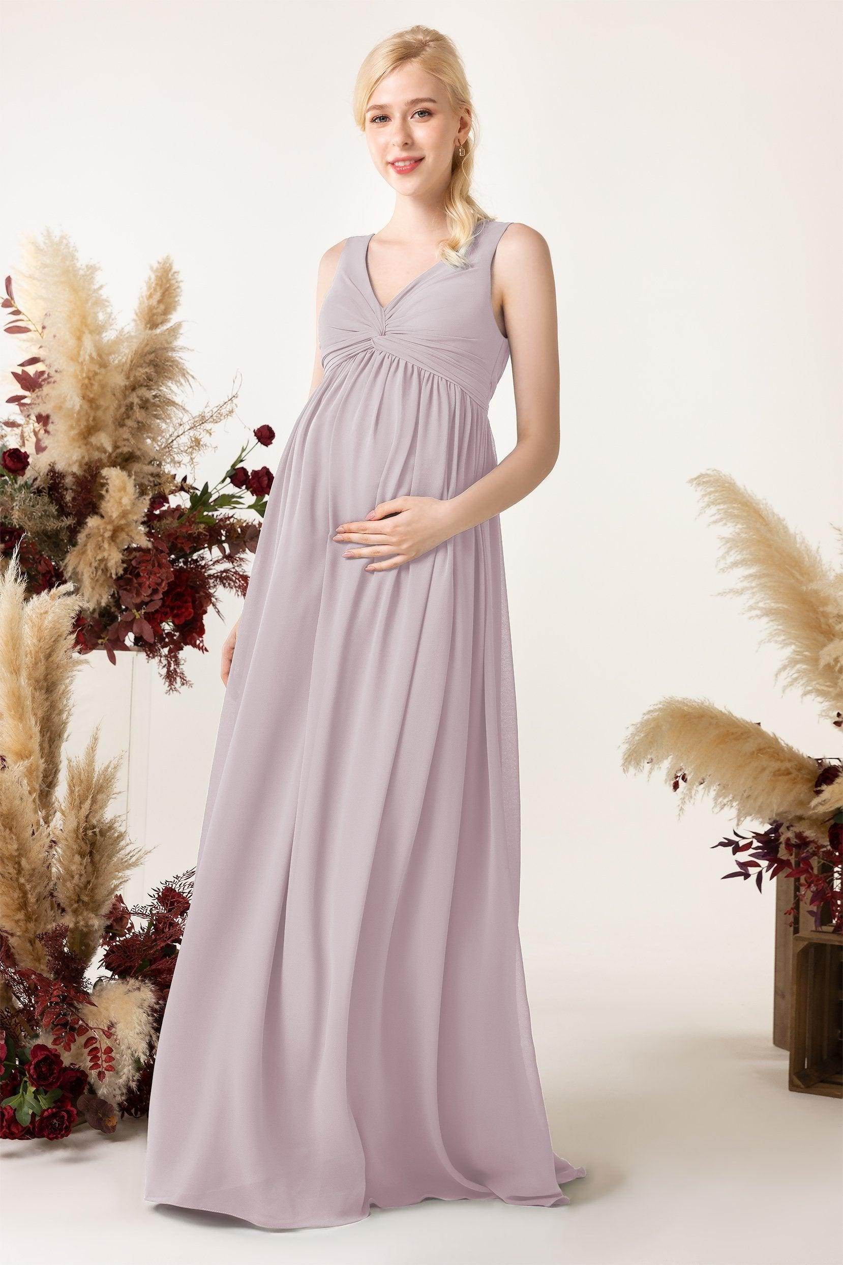A-Line Sweep-Brush Train Chiffon Bridesmaid Dress CB0452M