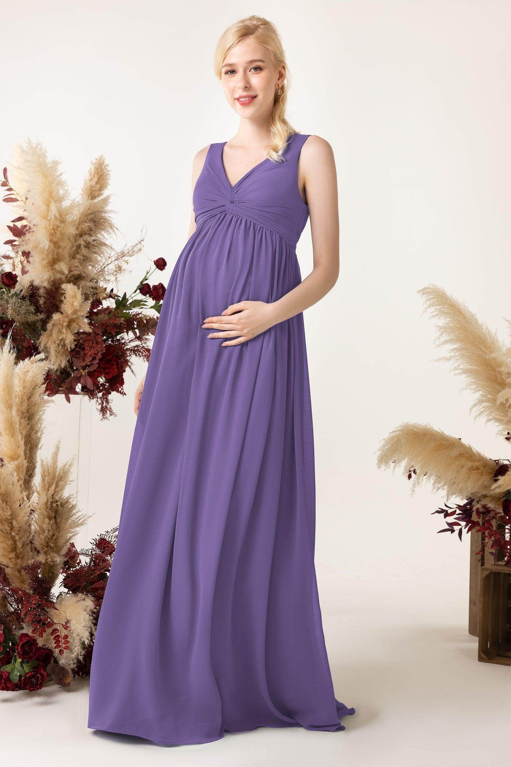A-Line Sweep-Brush Train Chiffon Bridesmaid Dress CB0452M
