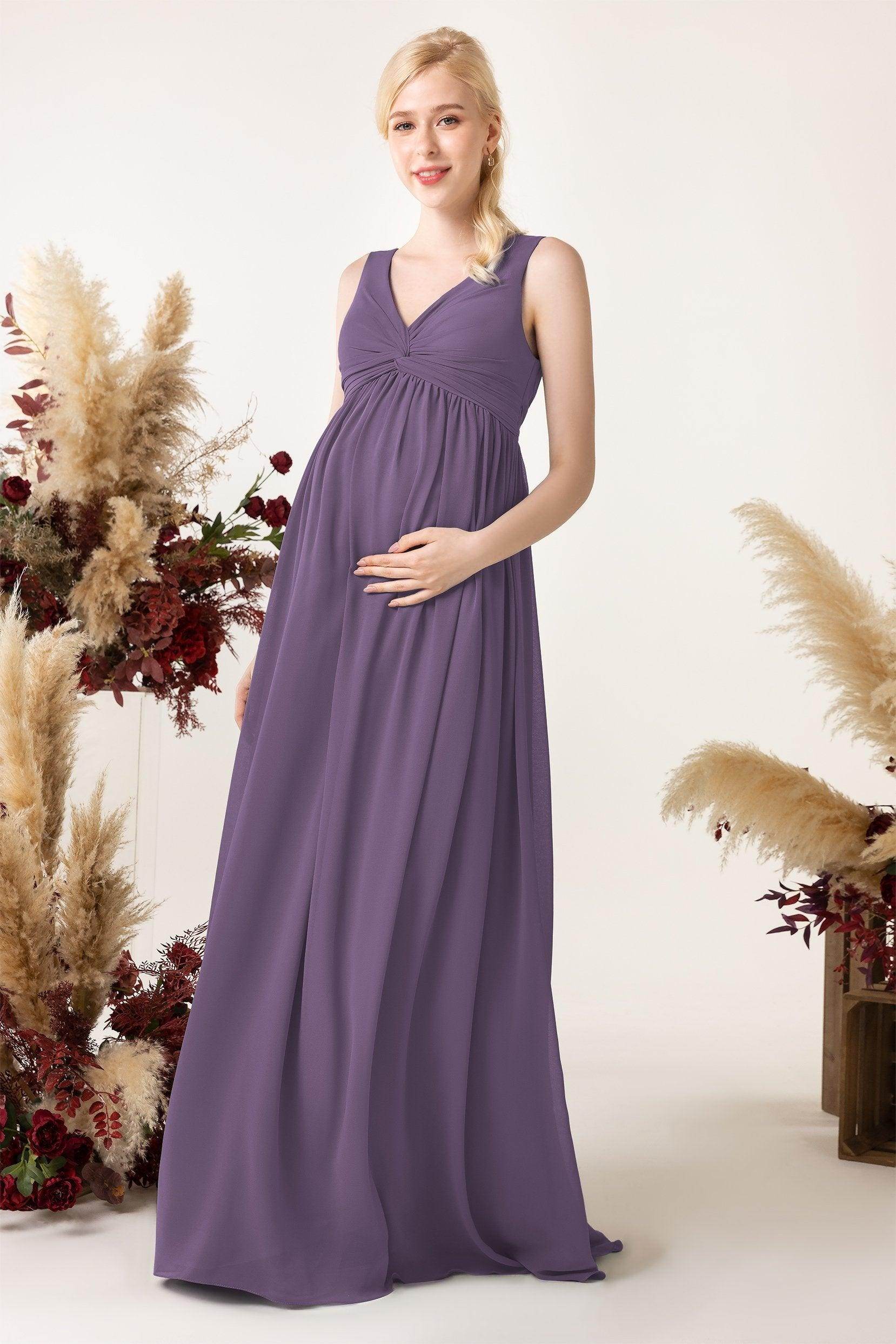 A-Line Sweep-Brush Train Chiffon Bridesmaid Dress CB0452M