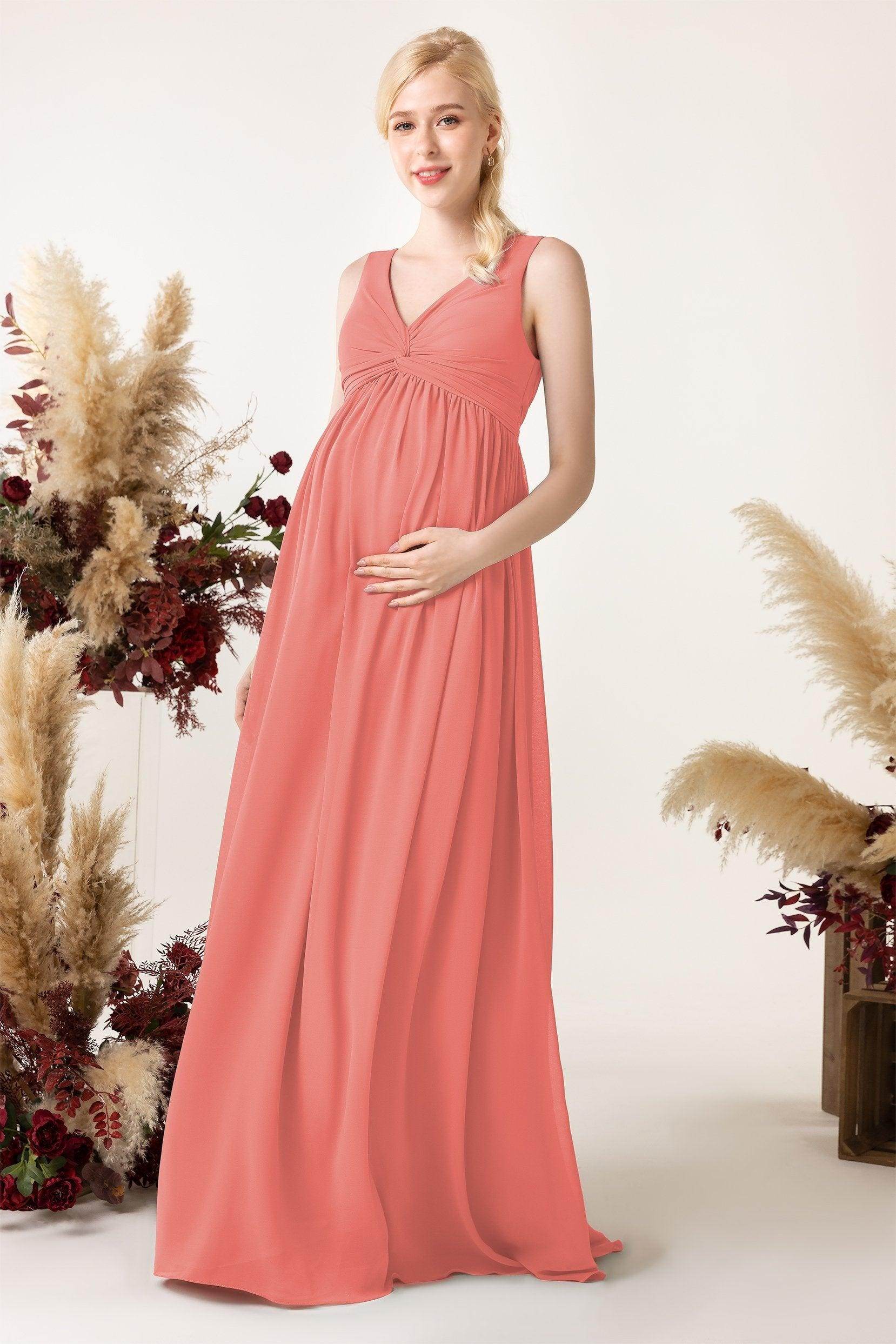 A-Line Sweep-Brush Train Chiffon Bridesmaid Dress CB0452M