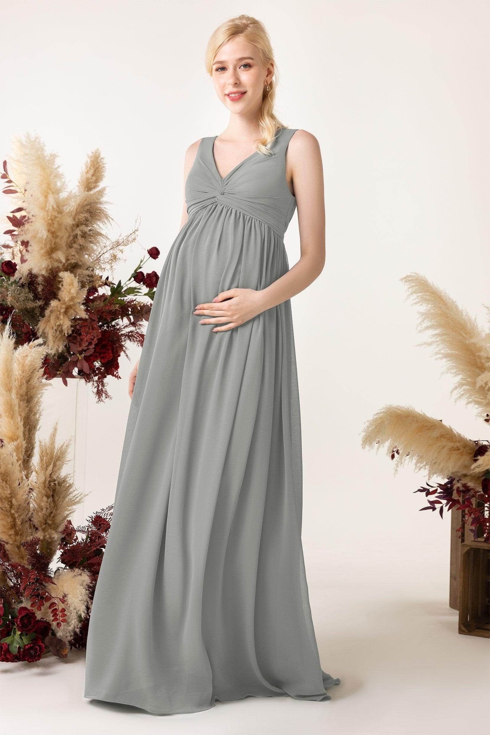 A-Line Sweep-Brush Train Chiffon Bridesmaid Dress CB0452M