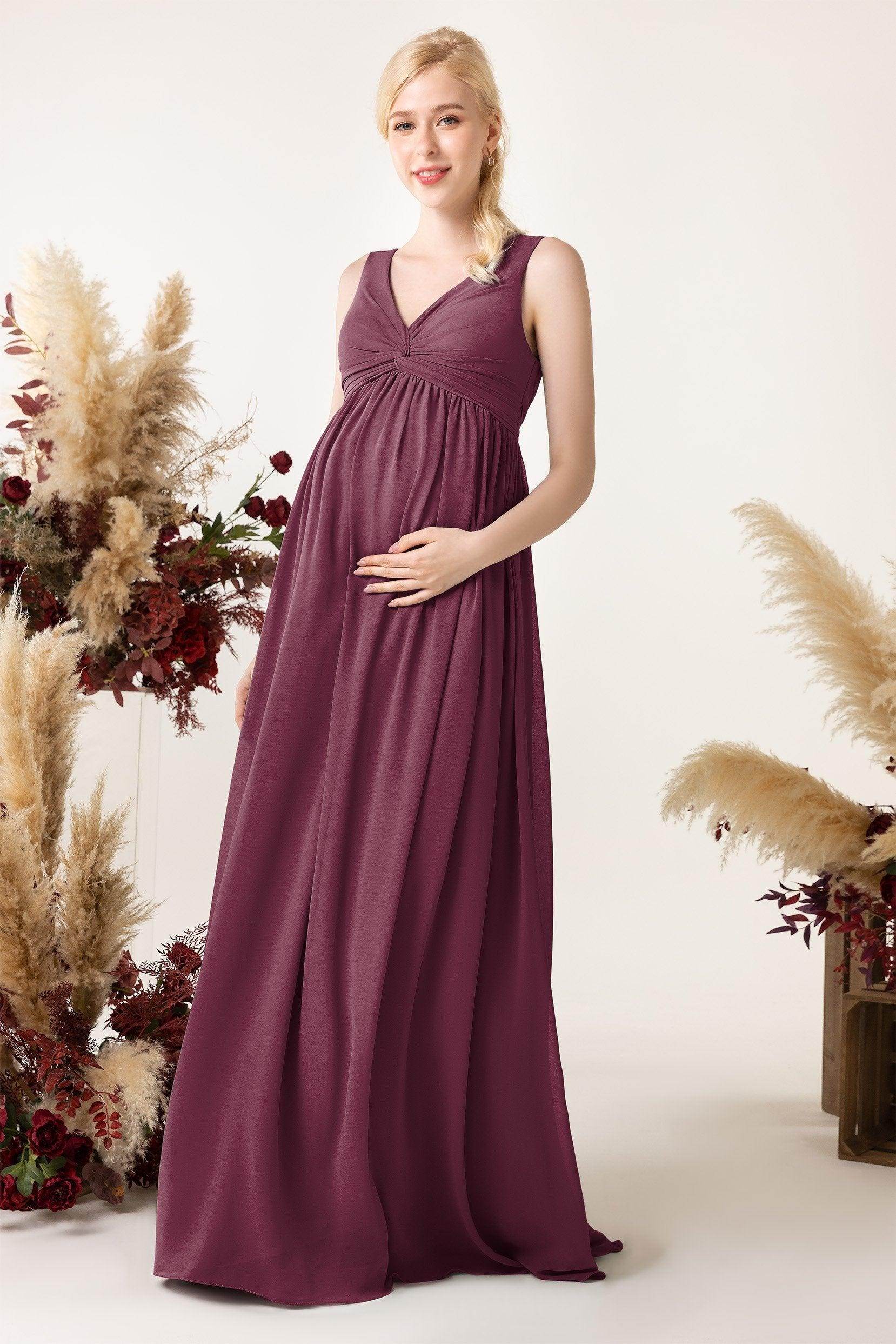 A-Line Sweep-Brush Train Chiffon Bridesmaid Dress CB0452M
