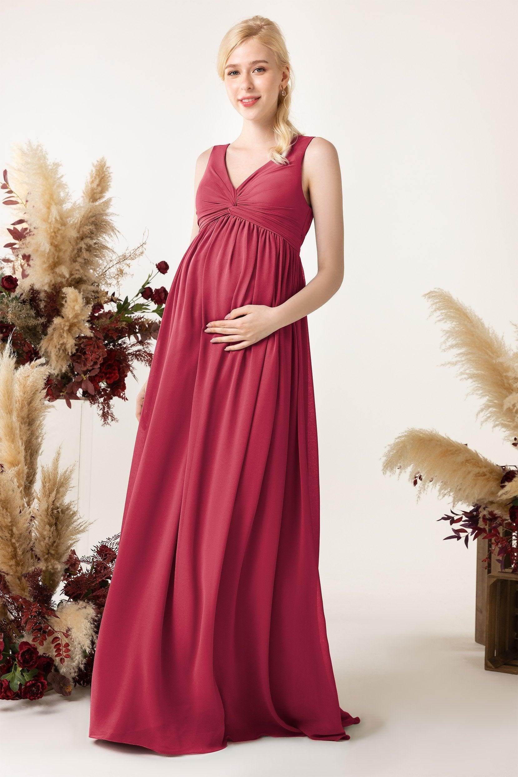 A-Line Sweep-Brush Train Chiffon Bridesmaid Dress CB0452M