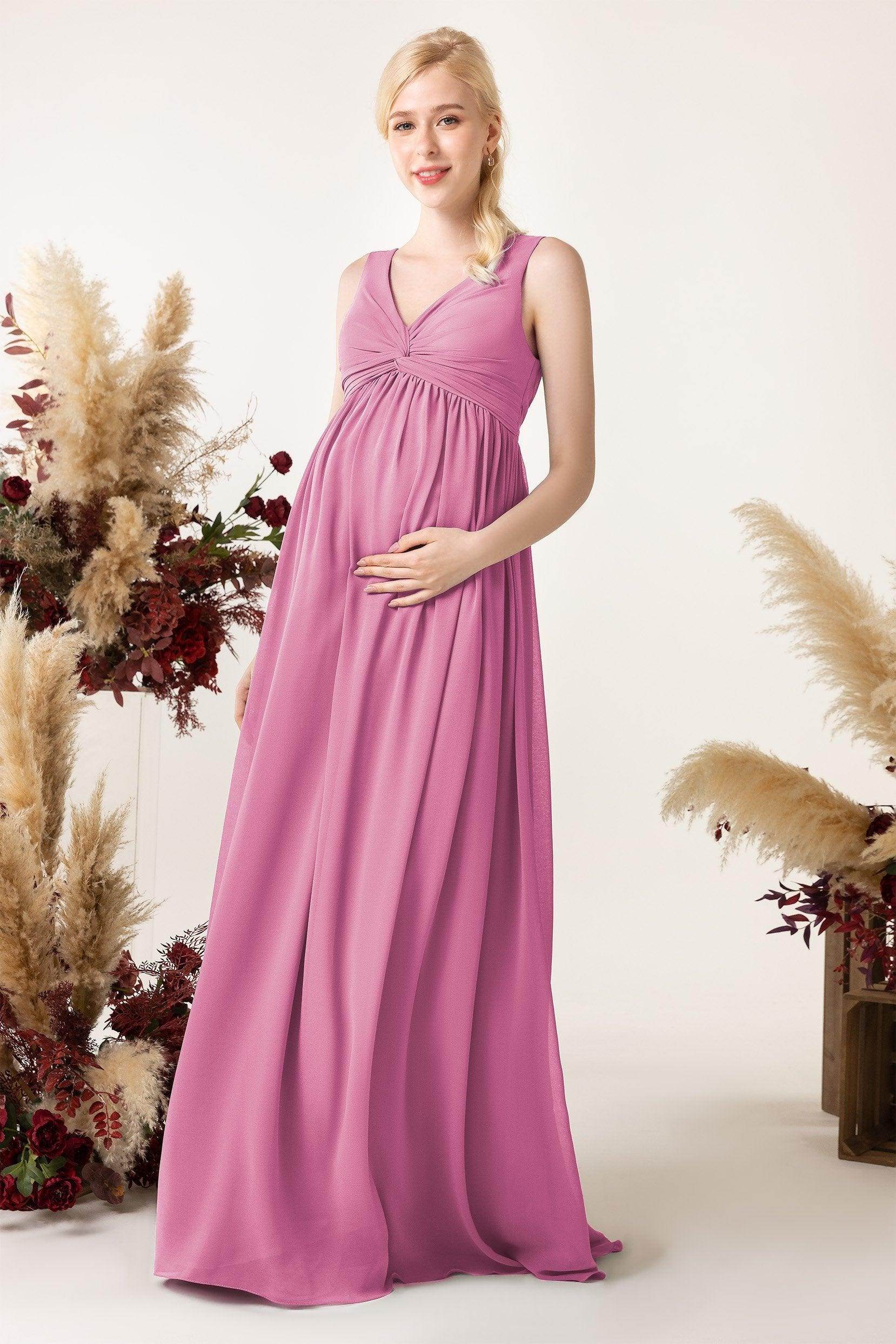 A-Line Sweep-Brush Train Chiffon Bridesmaid Dress CB0452M