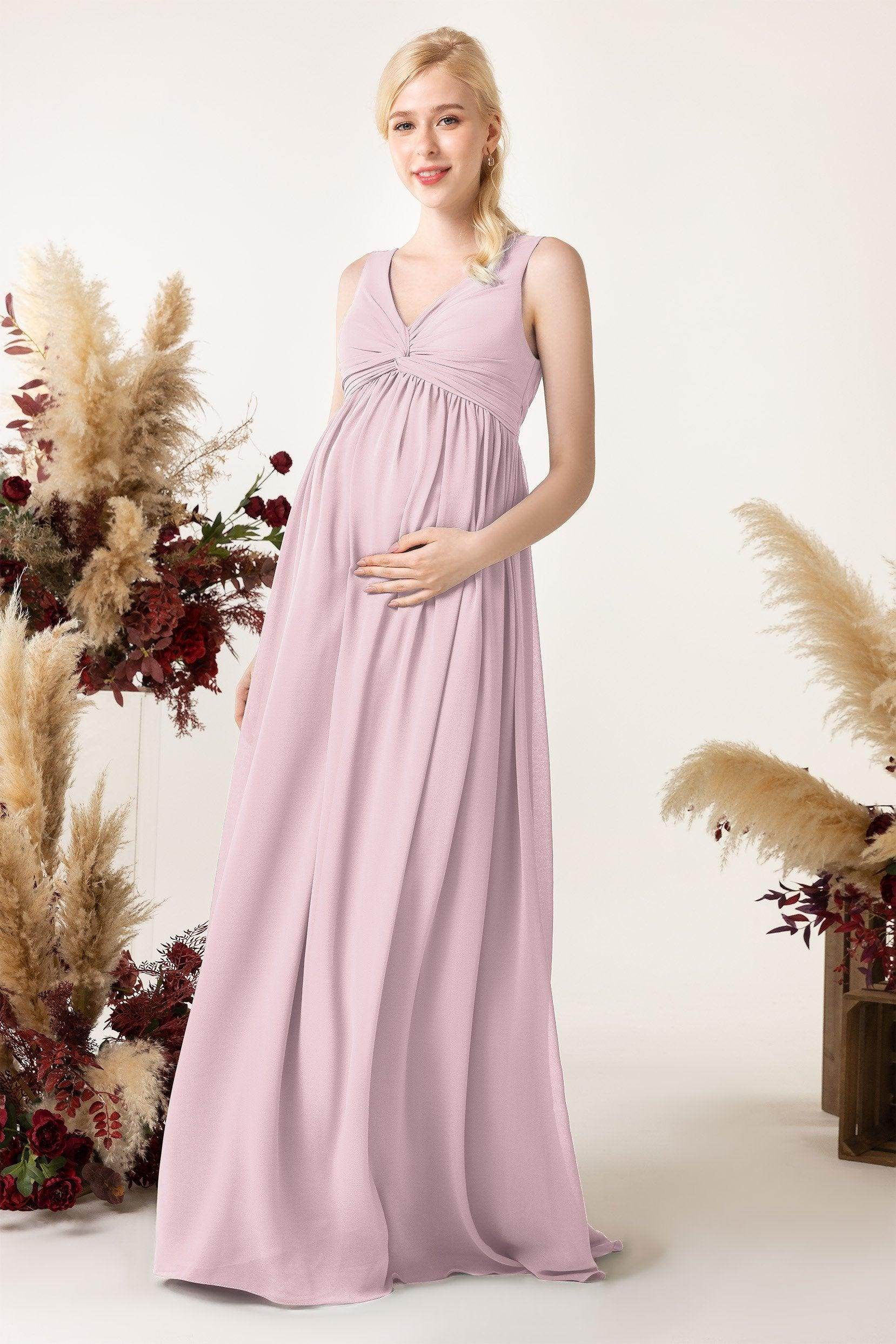 A-Line Sweep-Brush Train Chiffon Bridesmaid Dress CB0452M