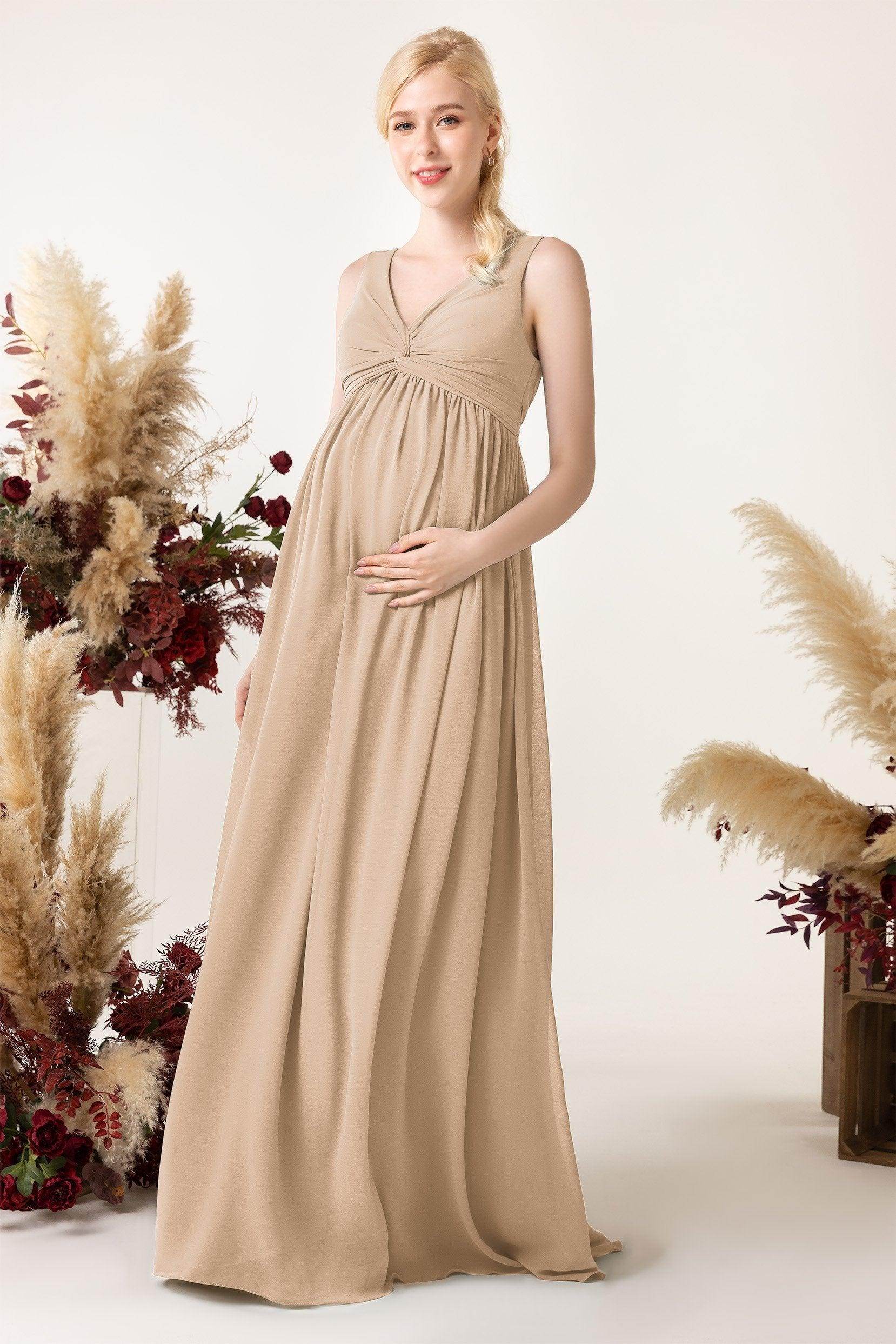 A-Line Sweep-Brush Train Chiffon Bridesmaid Dress CB0452M