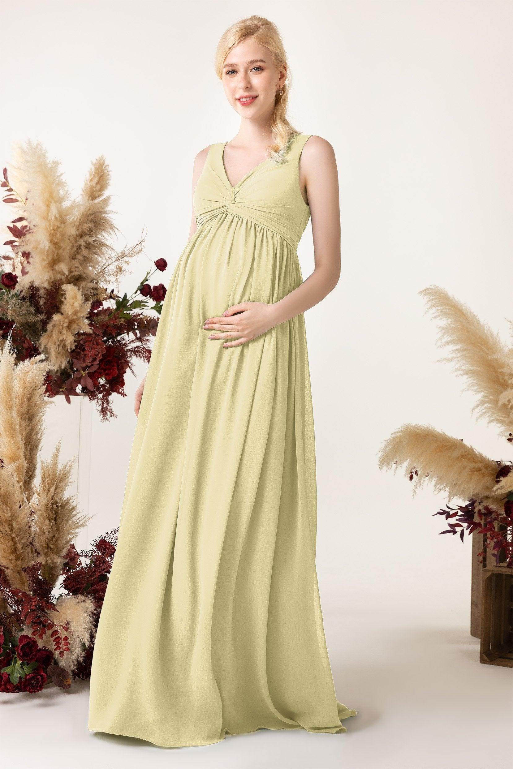 A-Line Sweep-Brush Train Chiffon Bridesmaid Dress CB0452M