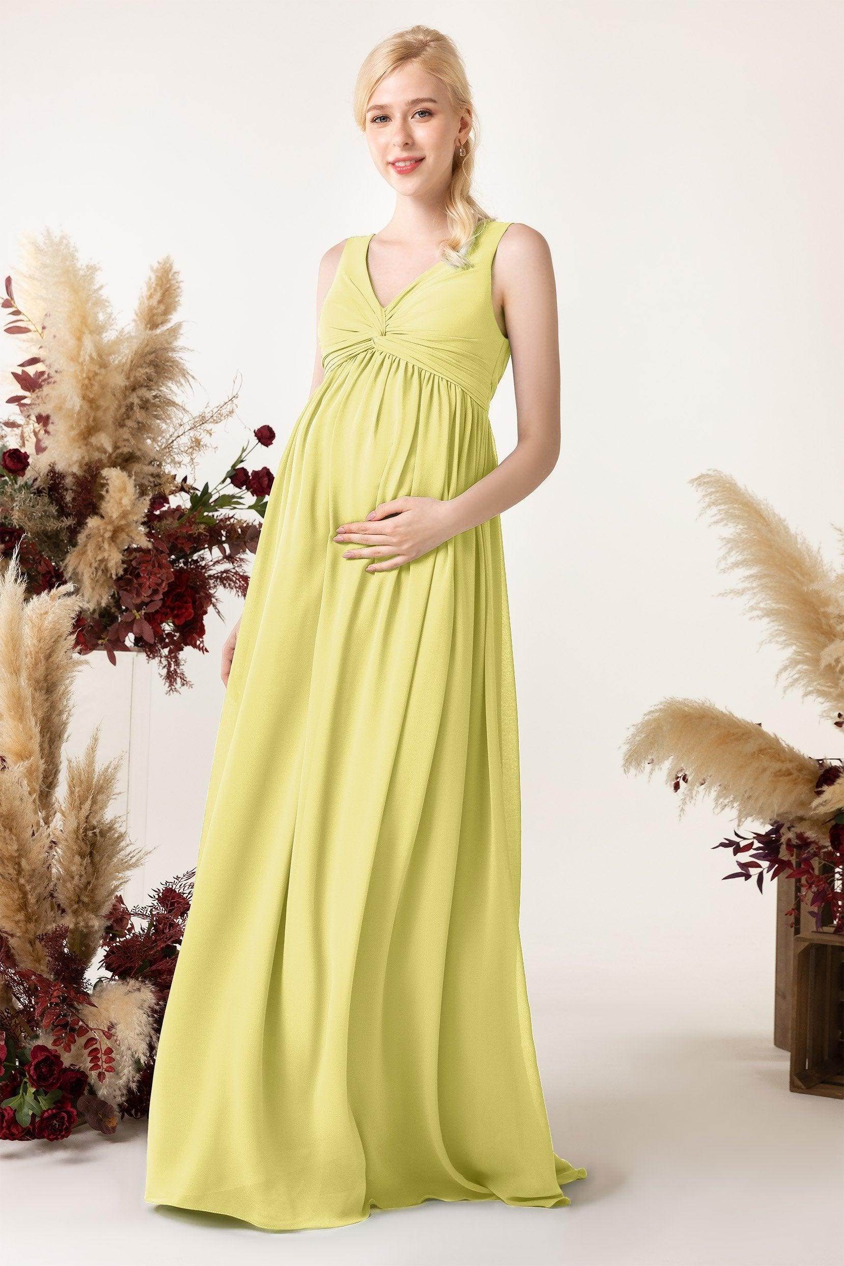 A-Line Sweep-Brush Train Chiffon Bridesmaid Dress CB0452M