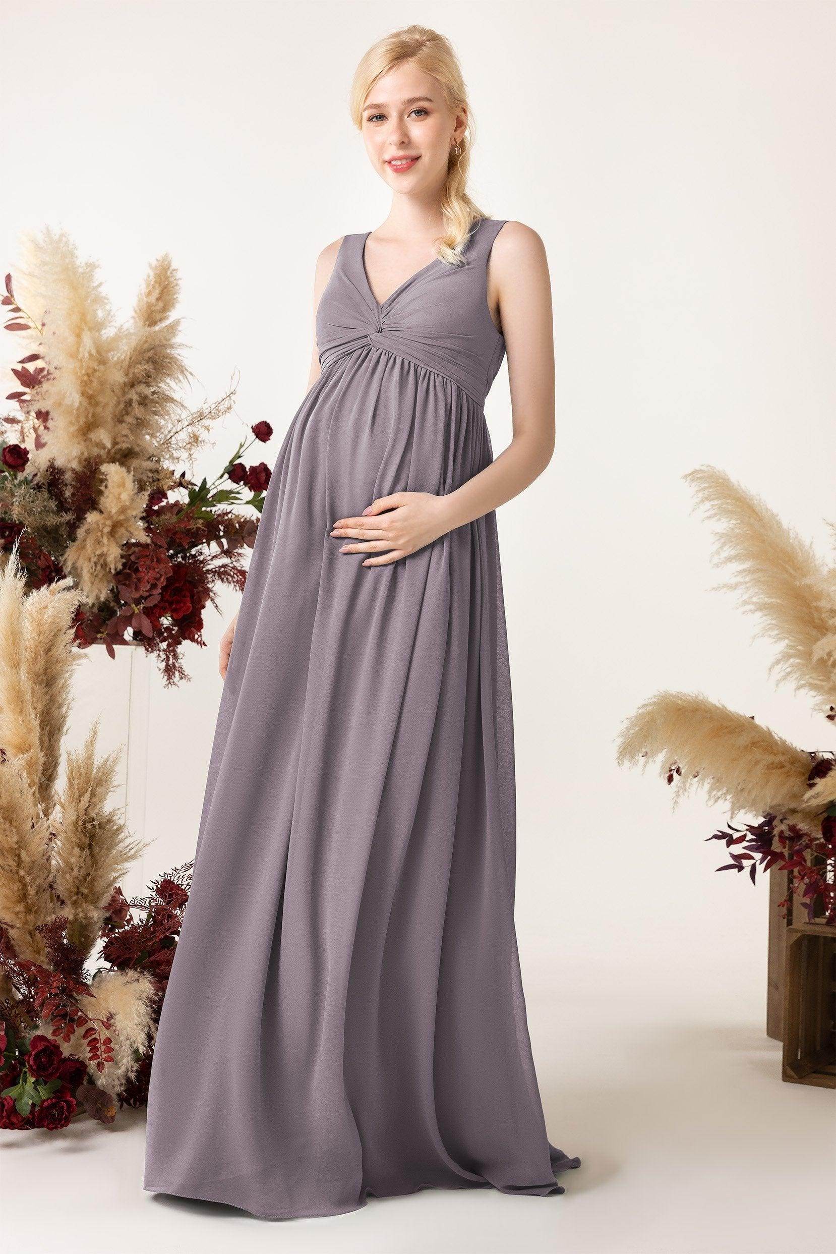 A-Line Sweep-Brush Train Chiffon Bridesmaid Dress CB0452M