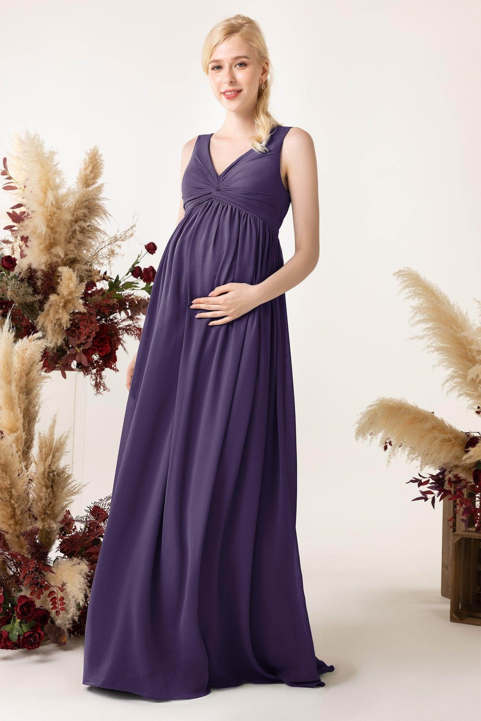 A-Line Sweep-Brush Train Chiffon Bridesmaid Dress CB0452M