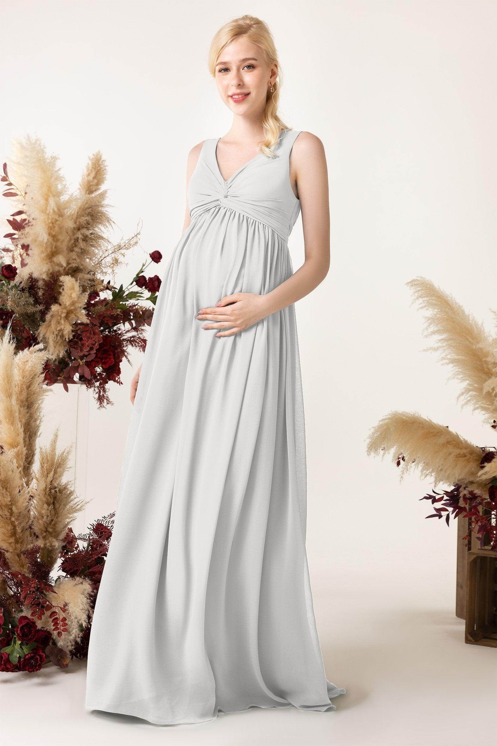 A-Line Sweep-Brush Train Chiffon Bridesmaid Dress CB0452M
