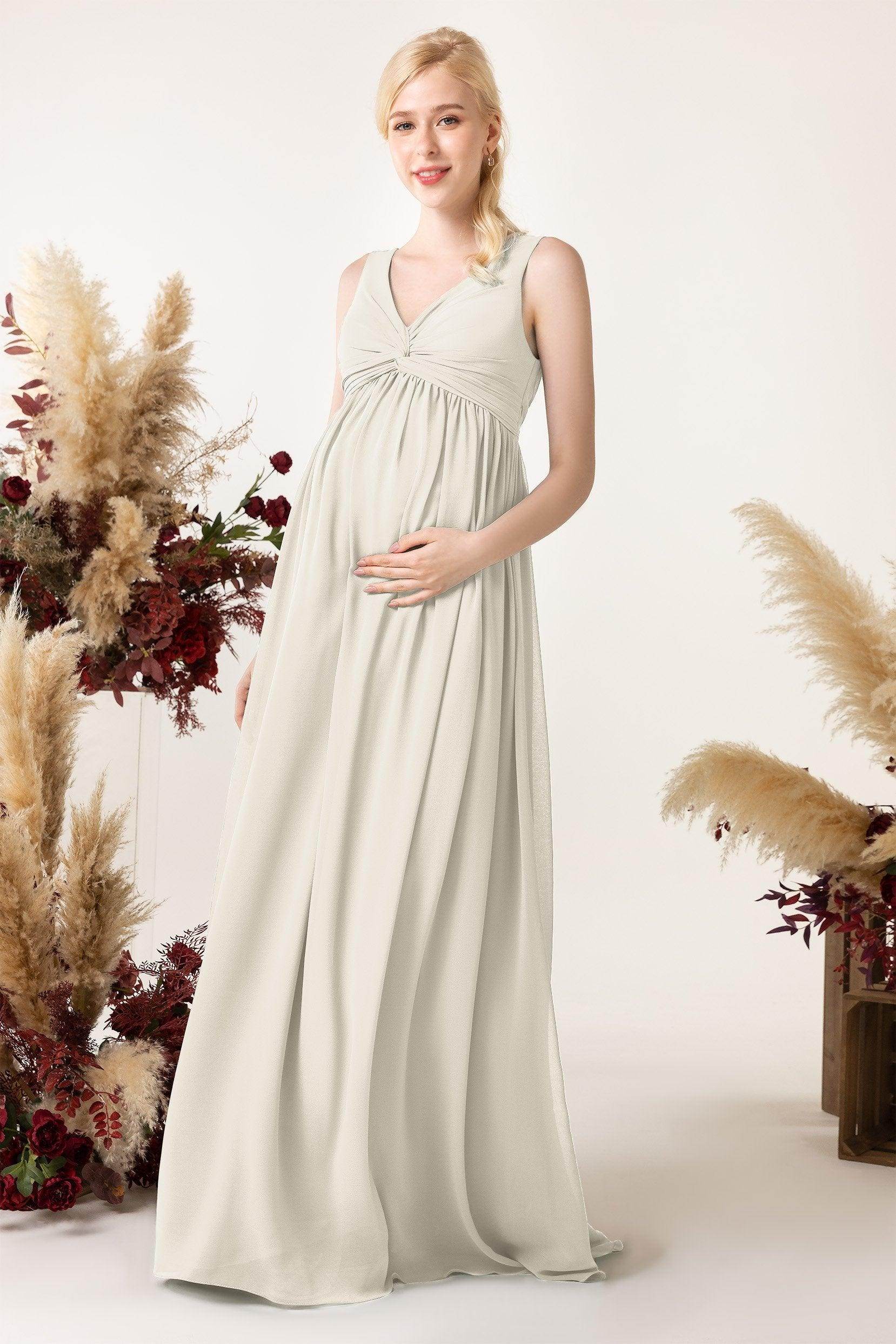 A-Line Sweep-Brush Train Chiffon Bridesmaid Dress CB0452M