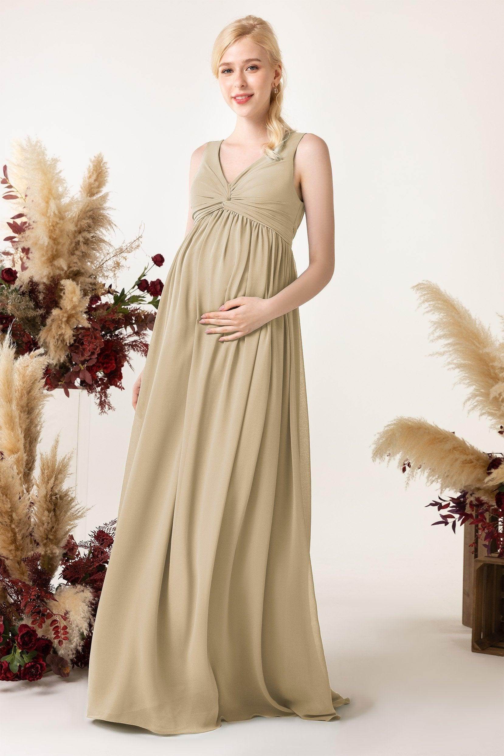 A-Line Sweep-Brush Train Chiffon Bridesmaid Dress CB0452M