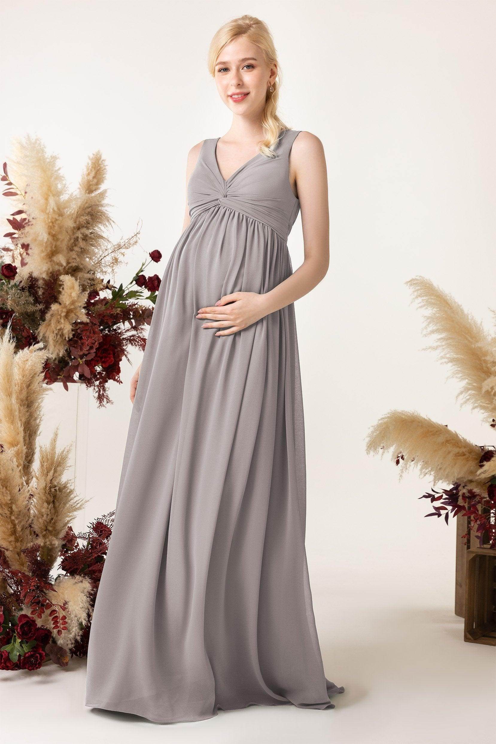 A-Line Sweep-Brush Train Chiffon Bridesmaid Dress CB0452M