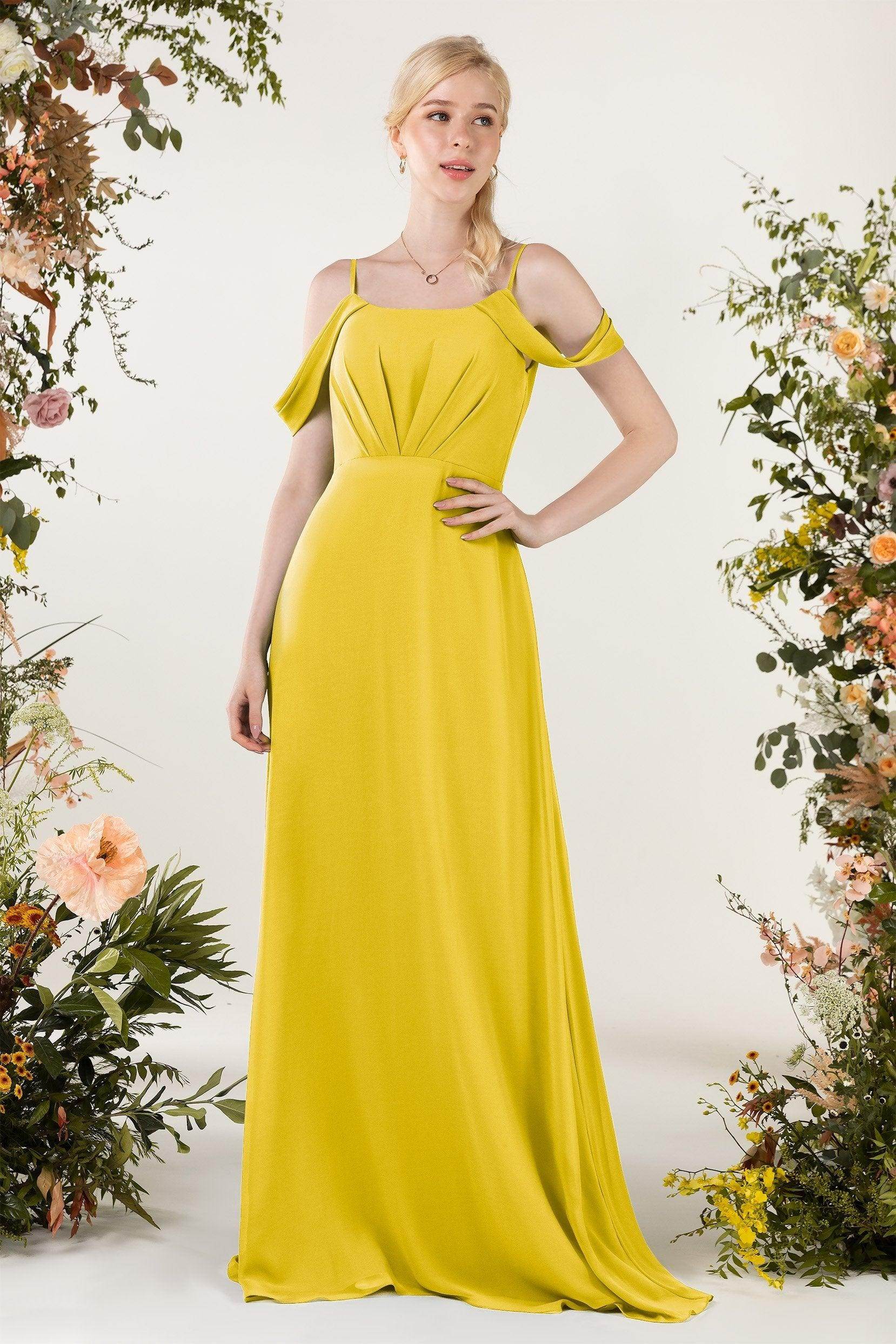 Sheath Sweep-Brush Train Chiffon Bridesmaid Dress CB0453