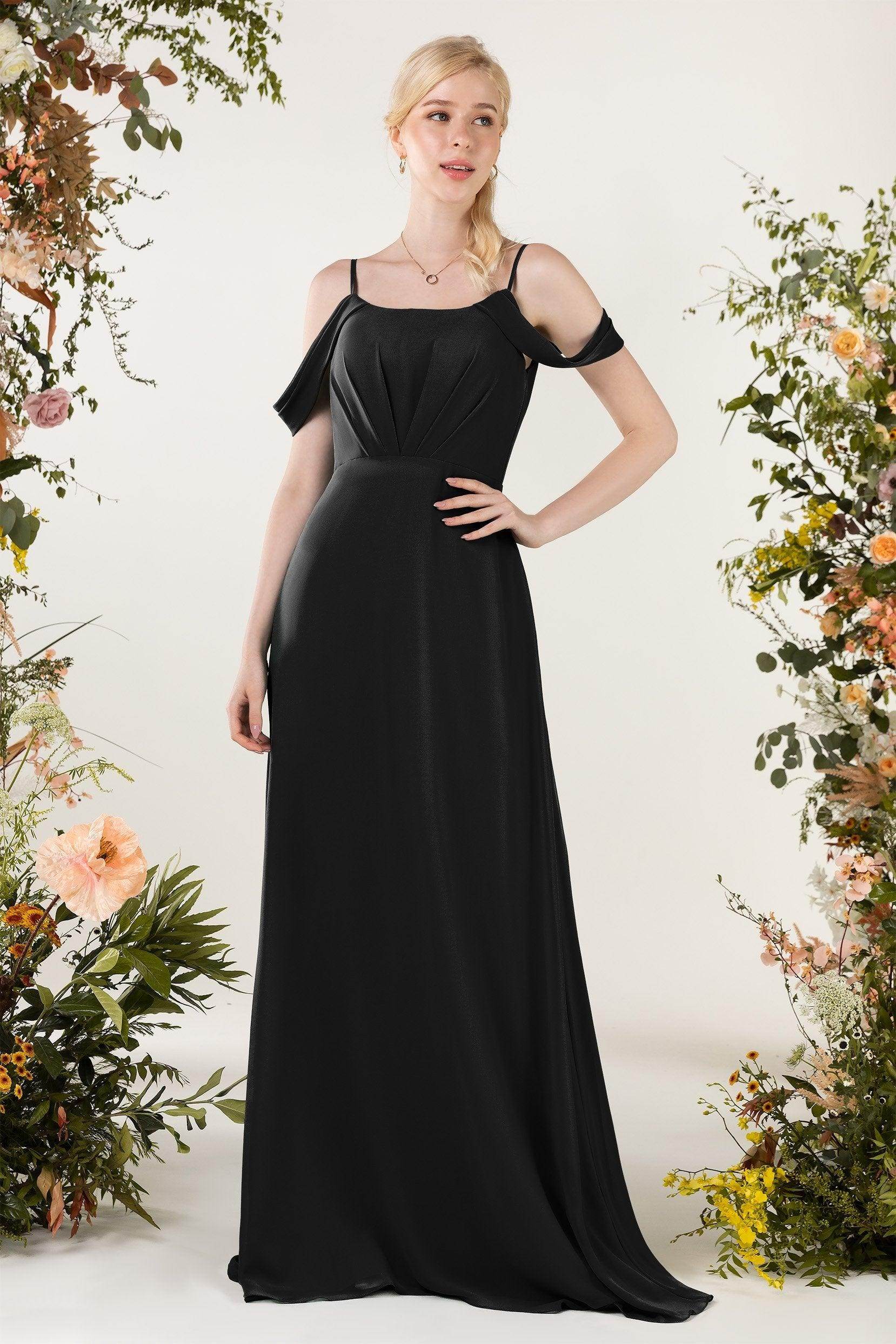 Sheath Sweep-Brush Train Chiffon Bridesmaid Dress CB0453