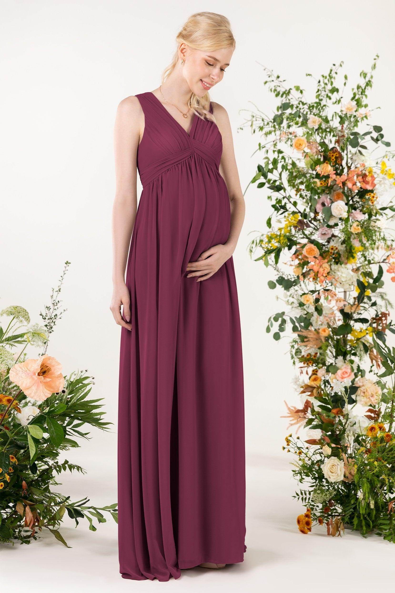 A-Line Sweep-Brush Train Chiffon Bridesmaid Dress CB0455M