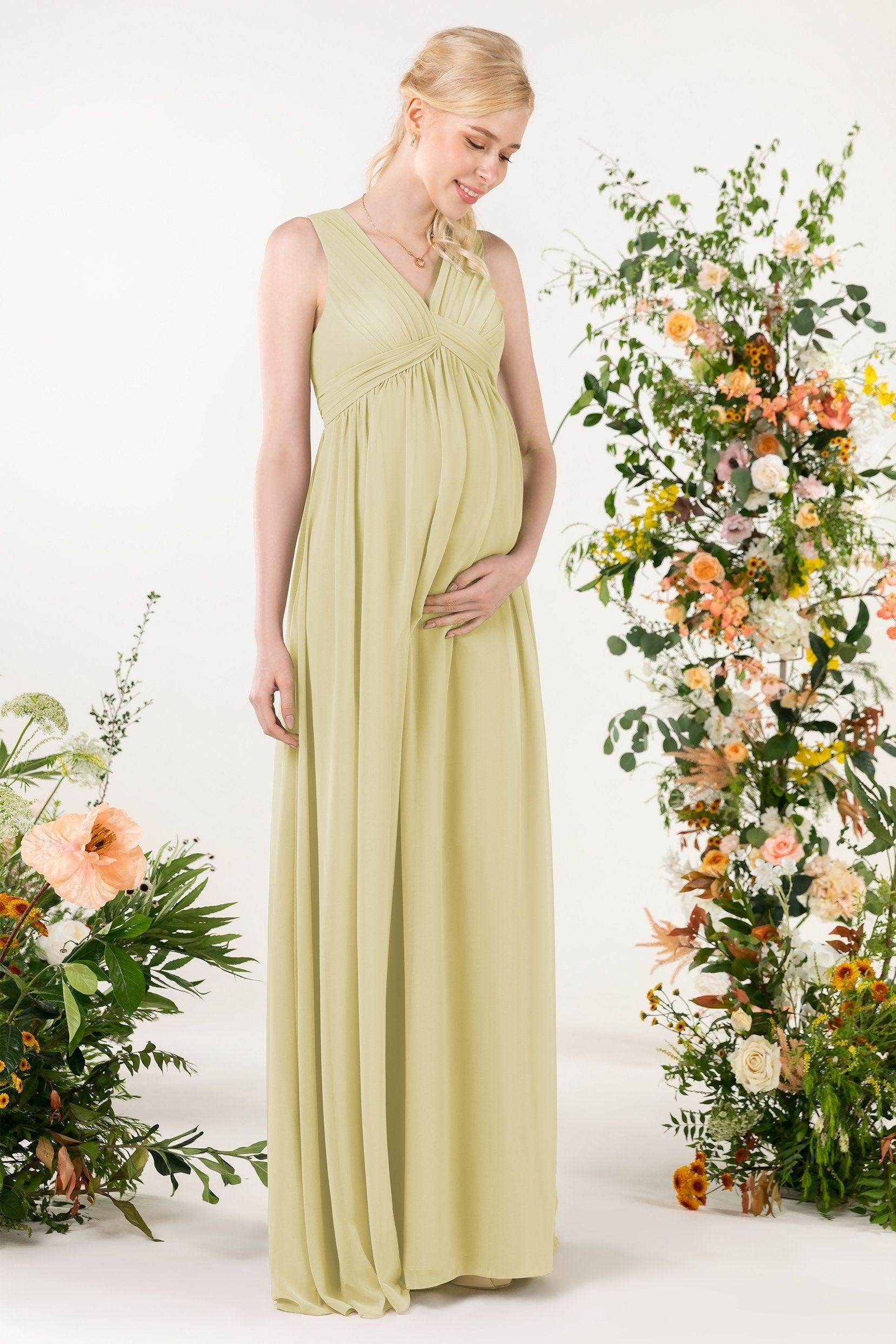 A-Line Sweep-Brush Train Chiffon Bridesmaid Dress CB0455M