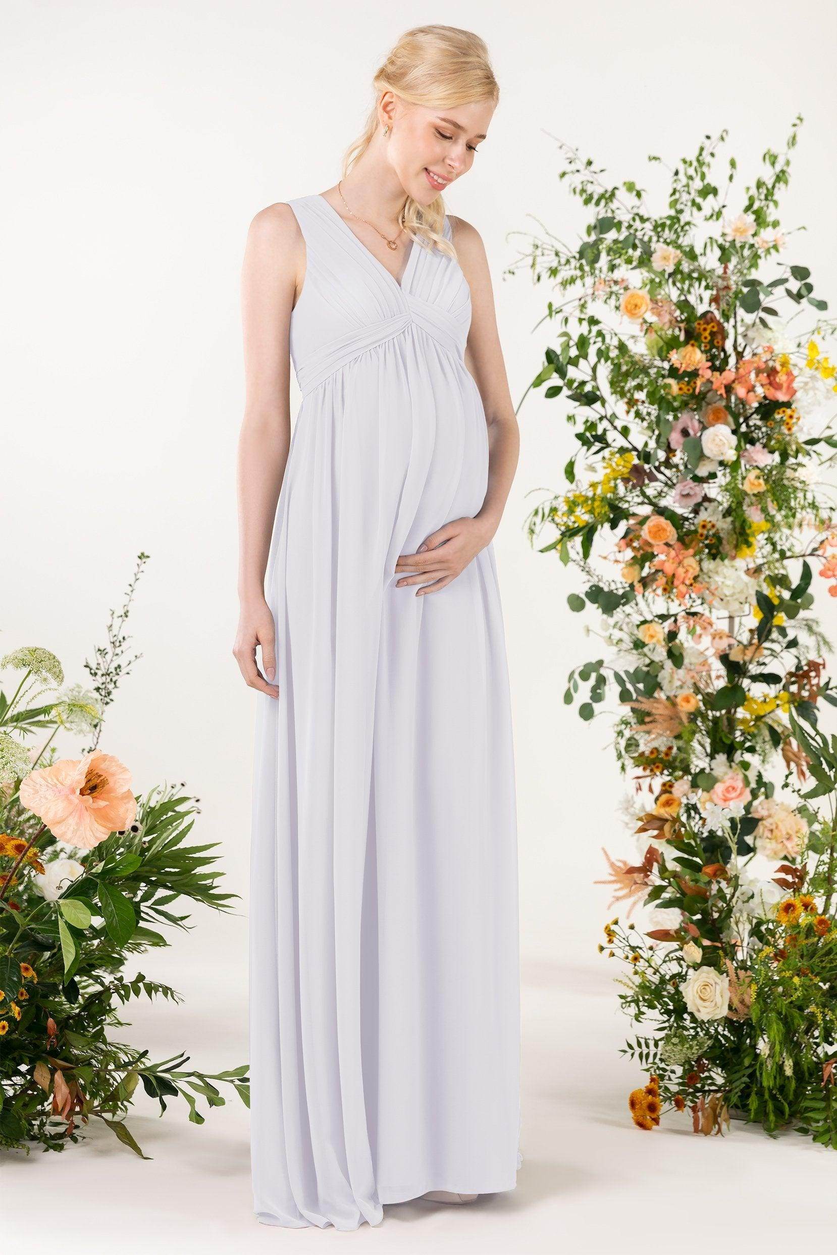 A-Line Sweep-Brush Train Chiffon Bridesmaid Dress CB0455M
