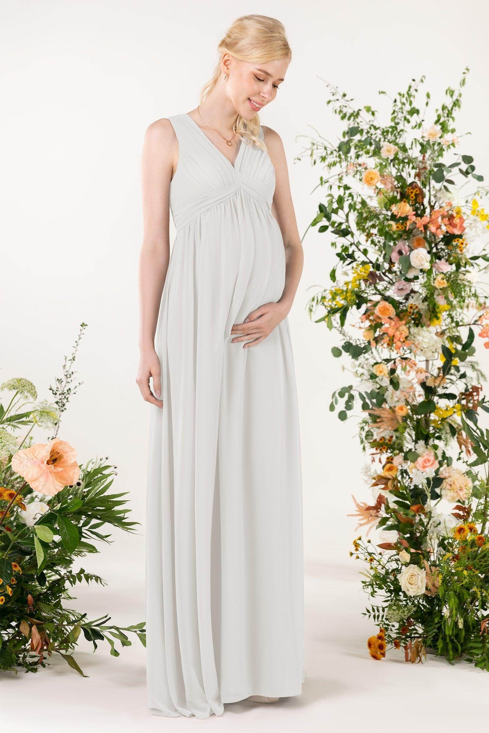 A-Line Sweep-Brush Train Chiffon Bridesmaid Dress CB0455M