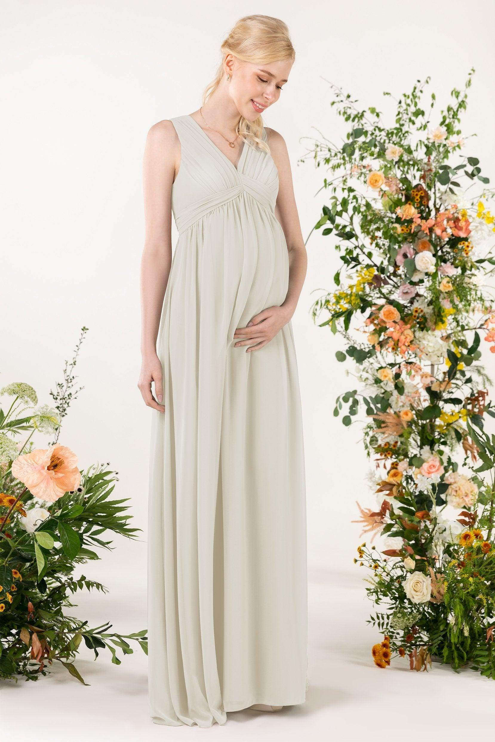 A-Line Sweep-Brush Train Chiffon Bridesmaid Dress CB0455M