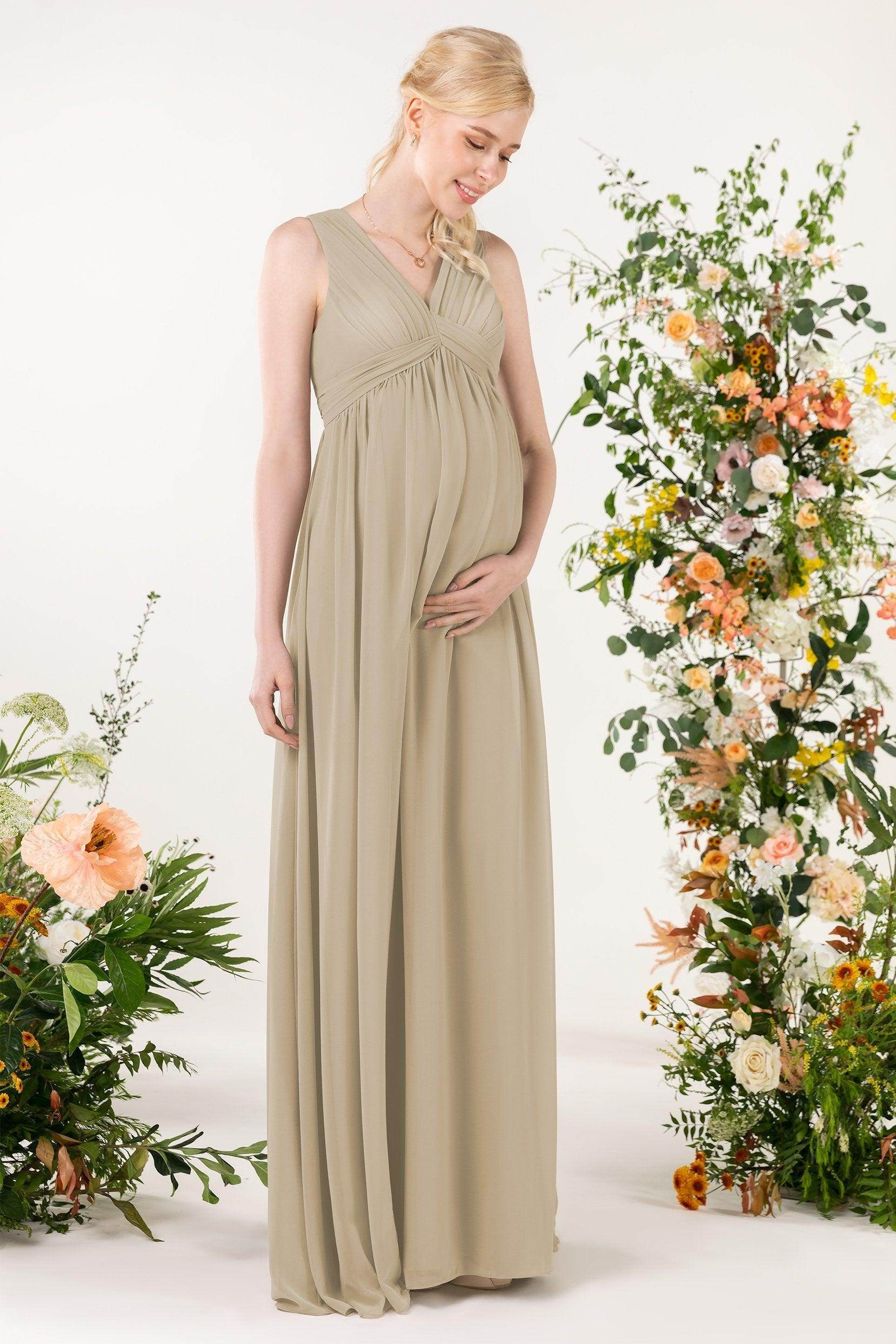 A-Line Sweep-Brush Train Chiffon Bridesmaid Dress CB0455M