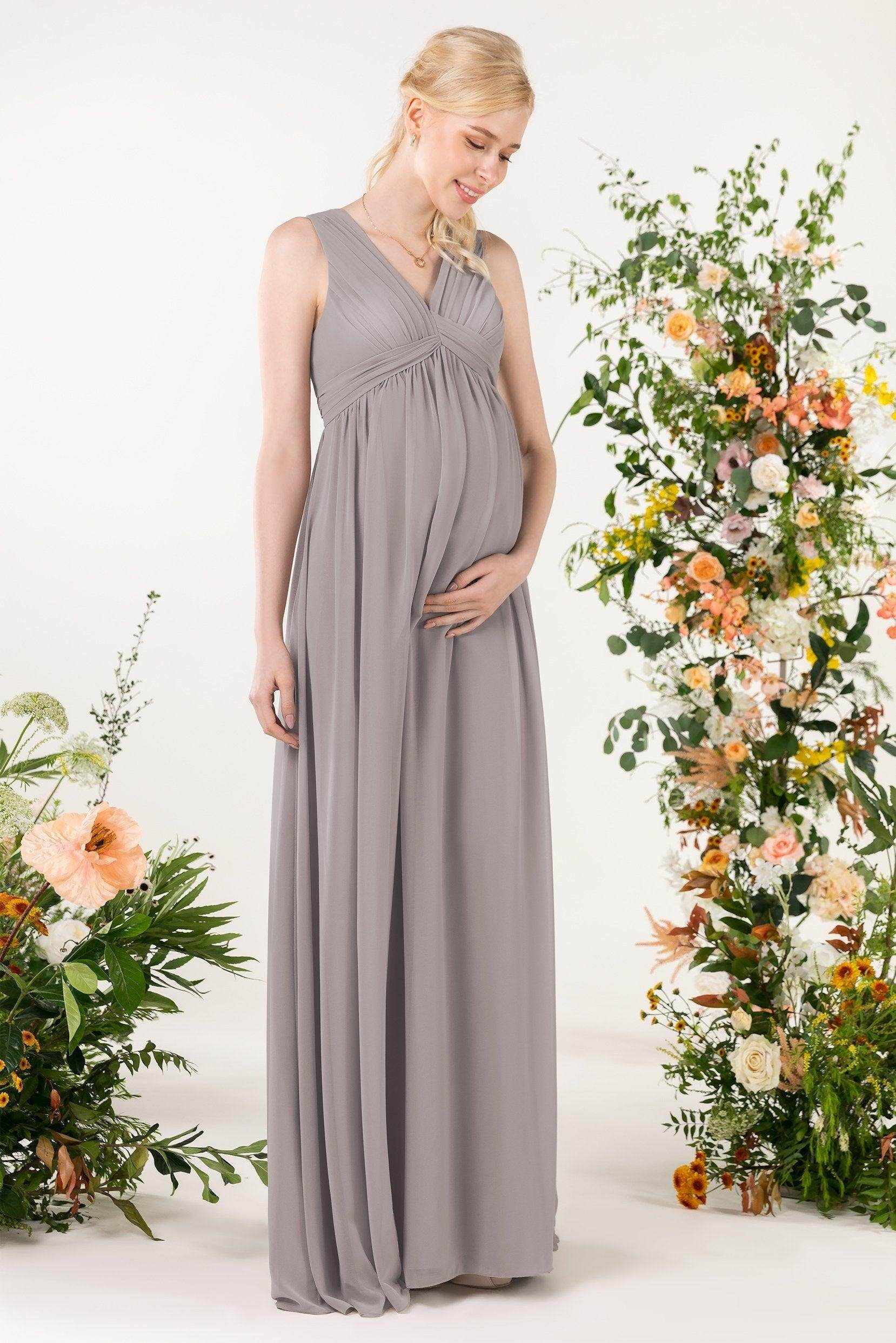 A-Line Sweep-Brush Train Chiffon Bridesmaid Dress CB0455M