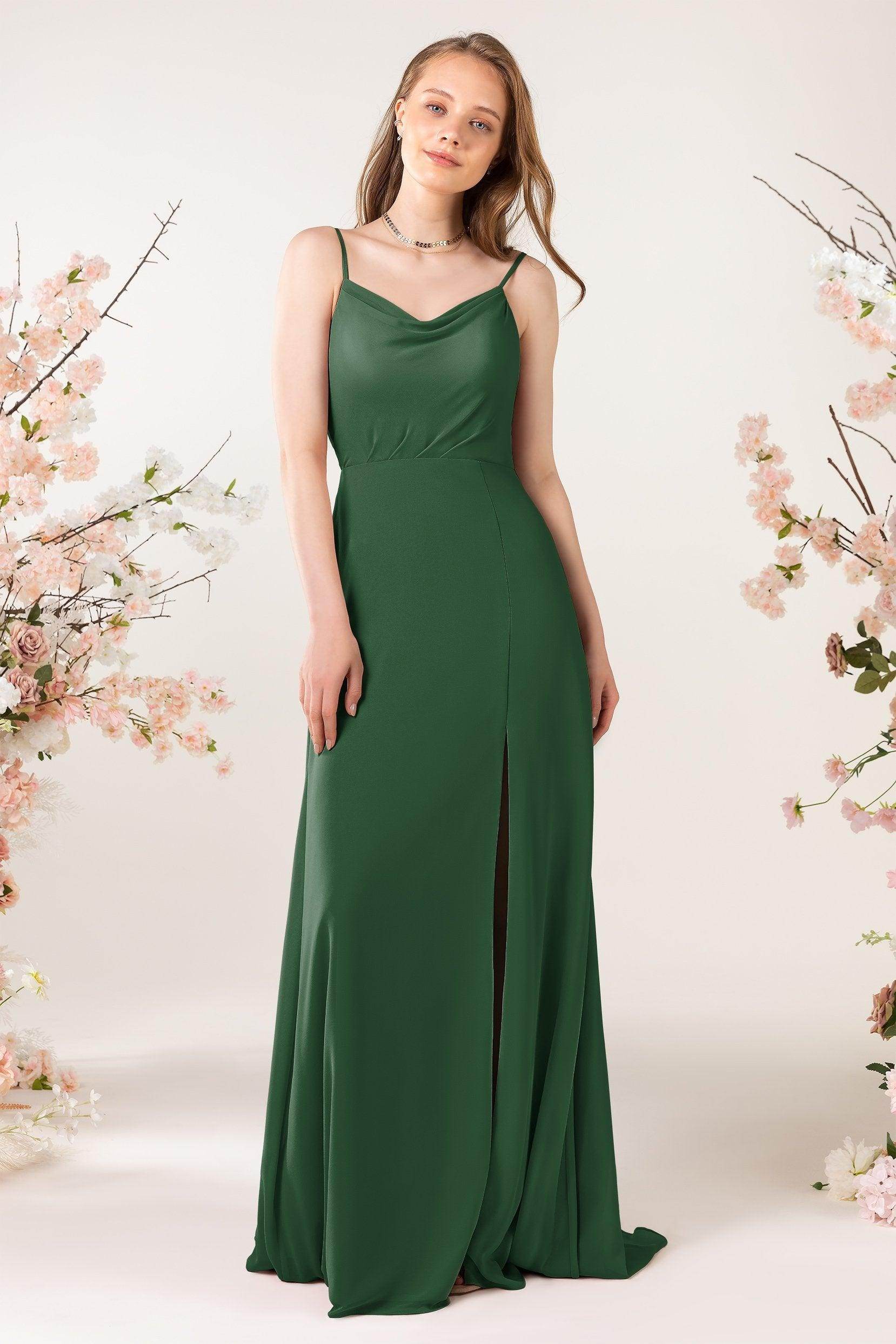 Sheath Sweep-Brush Train Chiffon Bridesmaid Dress CB0457