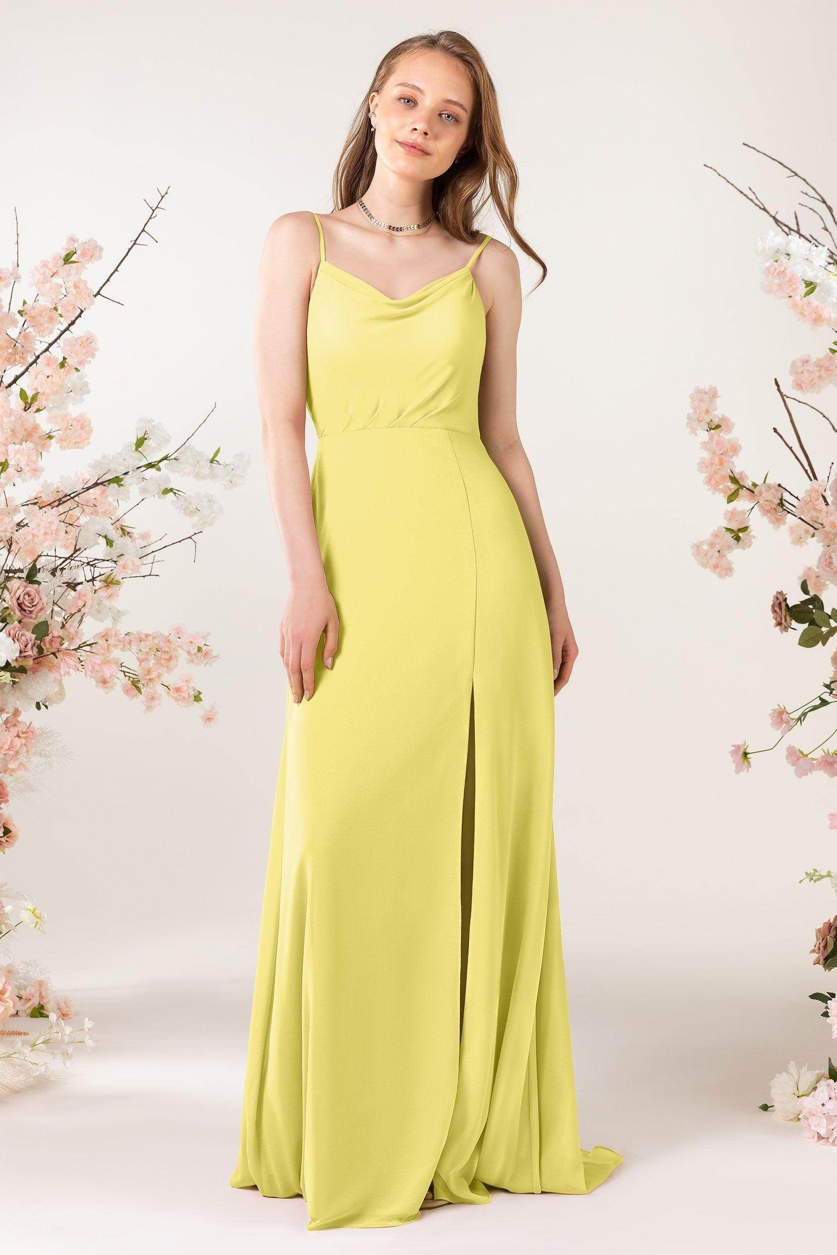 Sheath Sweep-Brush Train Chiffon Bridesmaid Dress CB0457