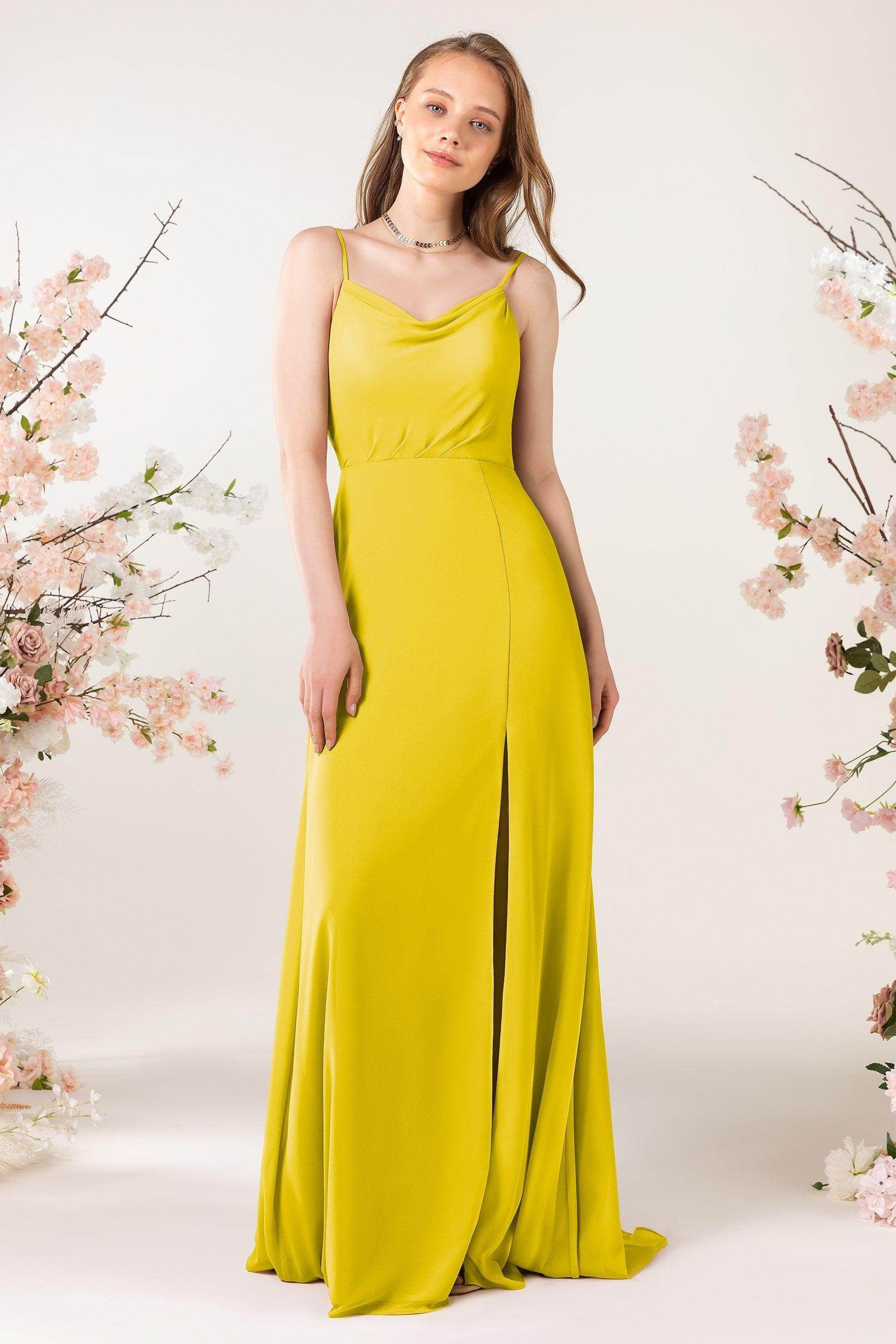 Sheath Sweep-Brush Train Chiffon Bridesmaid Dress CB0457