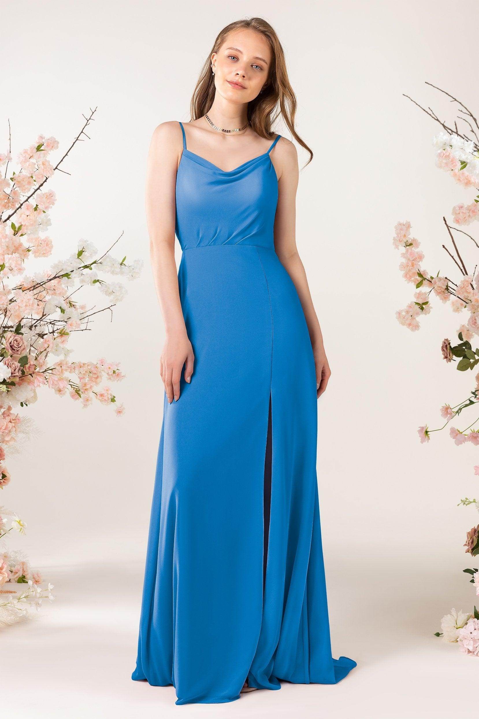 Sheath Sweep-Brush Train Chiffon Bridesmaid Dress CB0457