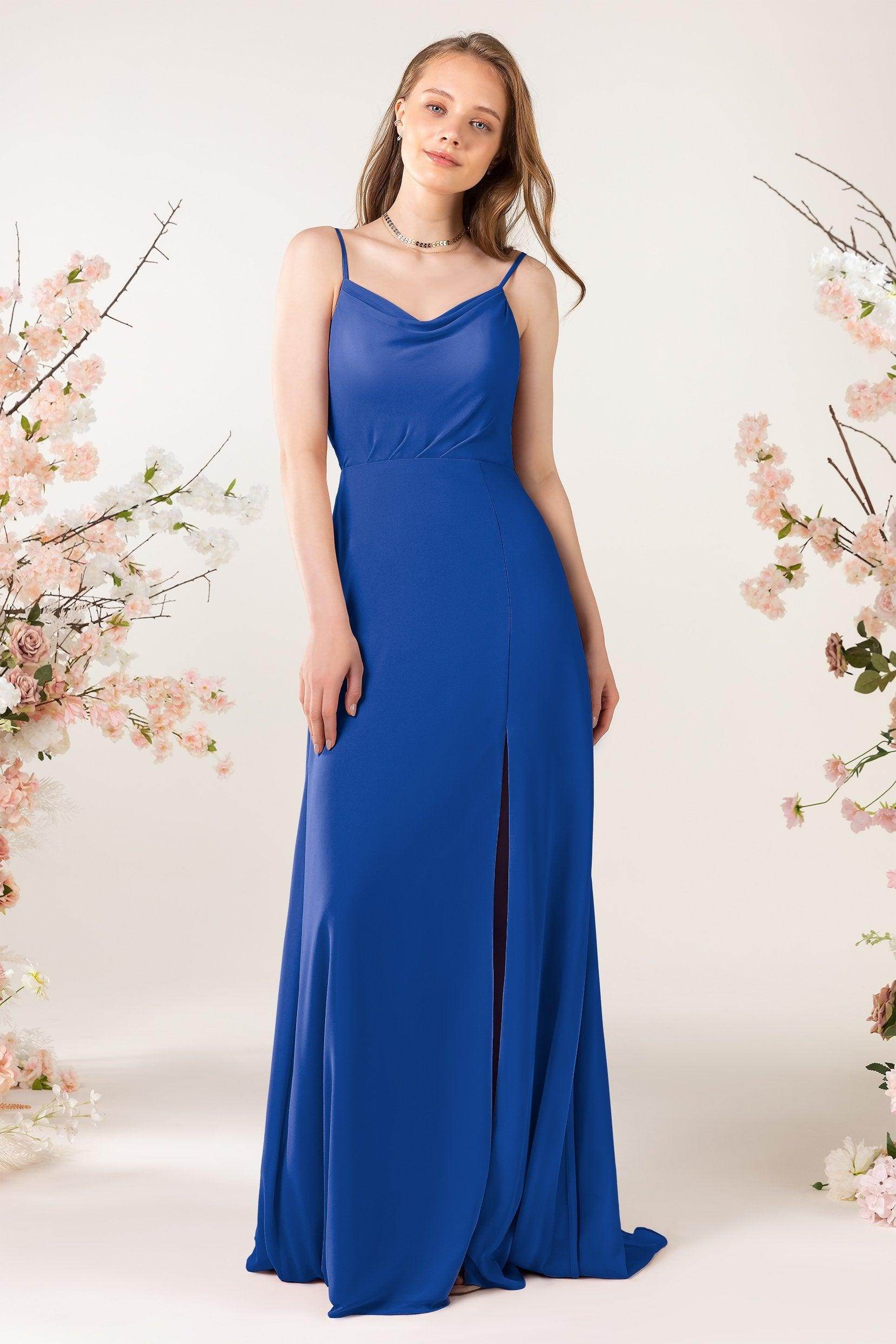 Sheath Sweep-Brush Train Chiffon Bridesmaid Dress CB0457