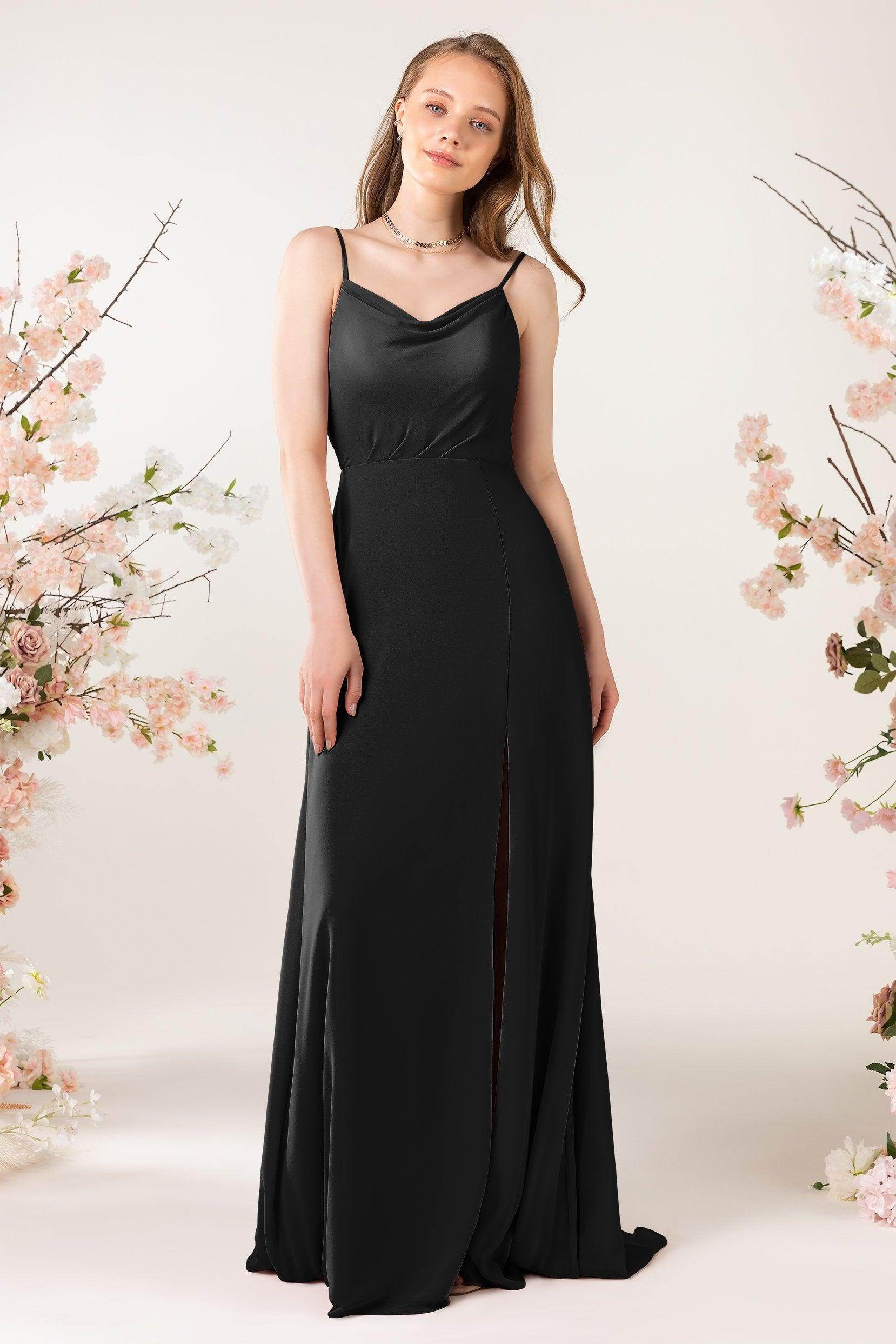 Sheath Sweep-Brush Train Chiffon Bridesmaid Dress CB0457