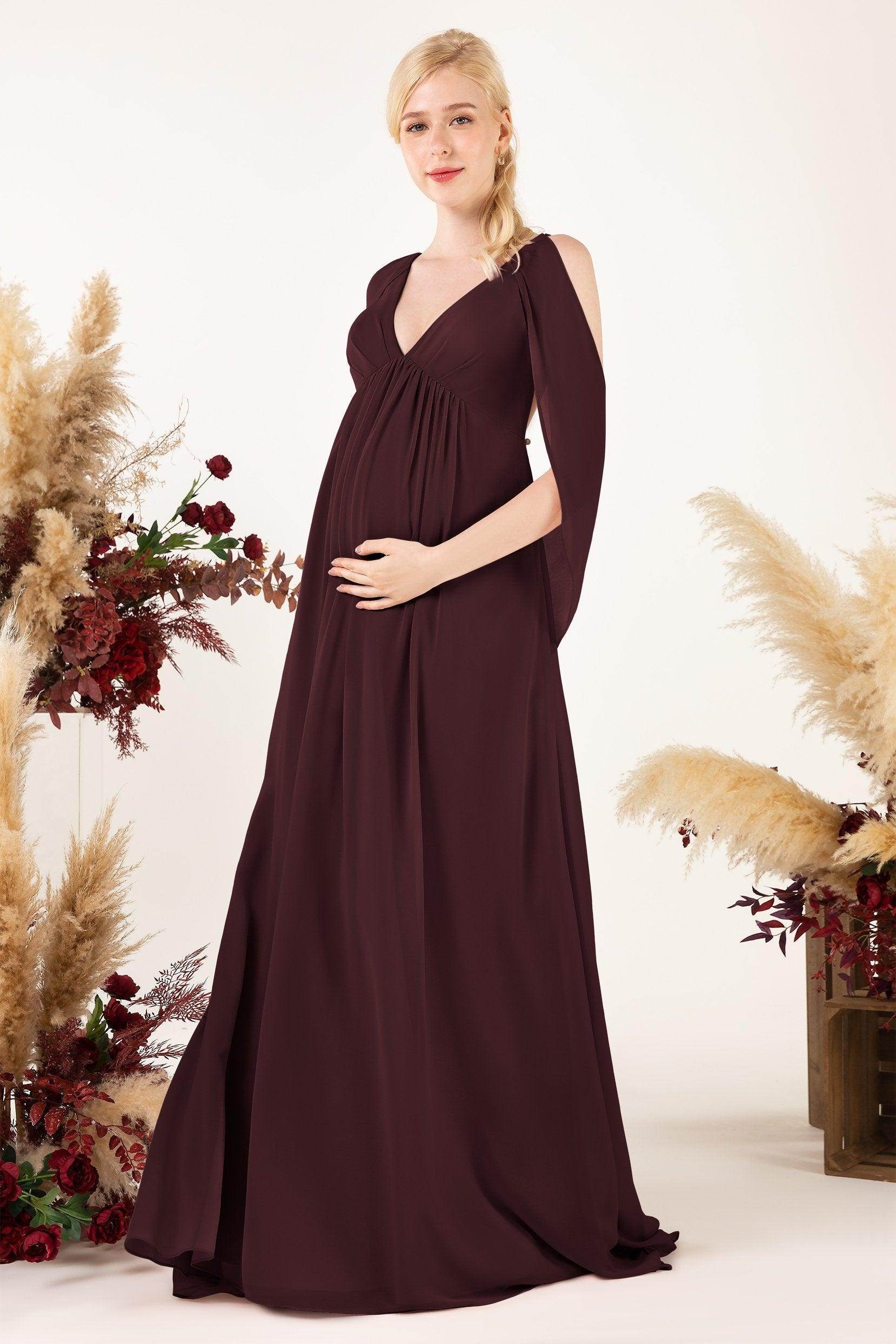 A-Line Sweep-Brush Train Chiffon Bridesmaid Dress CB0458M