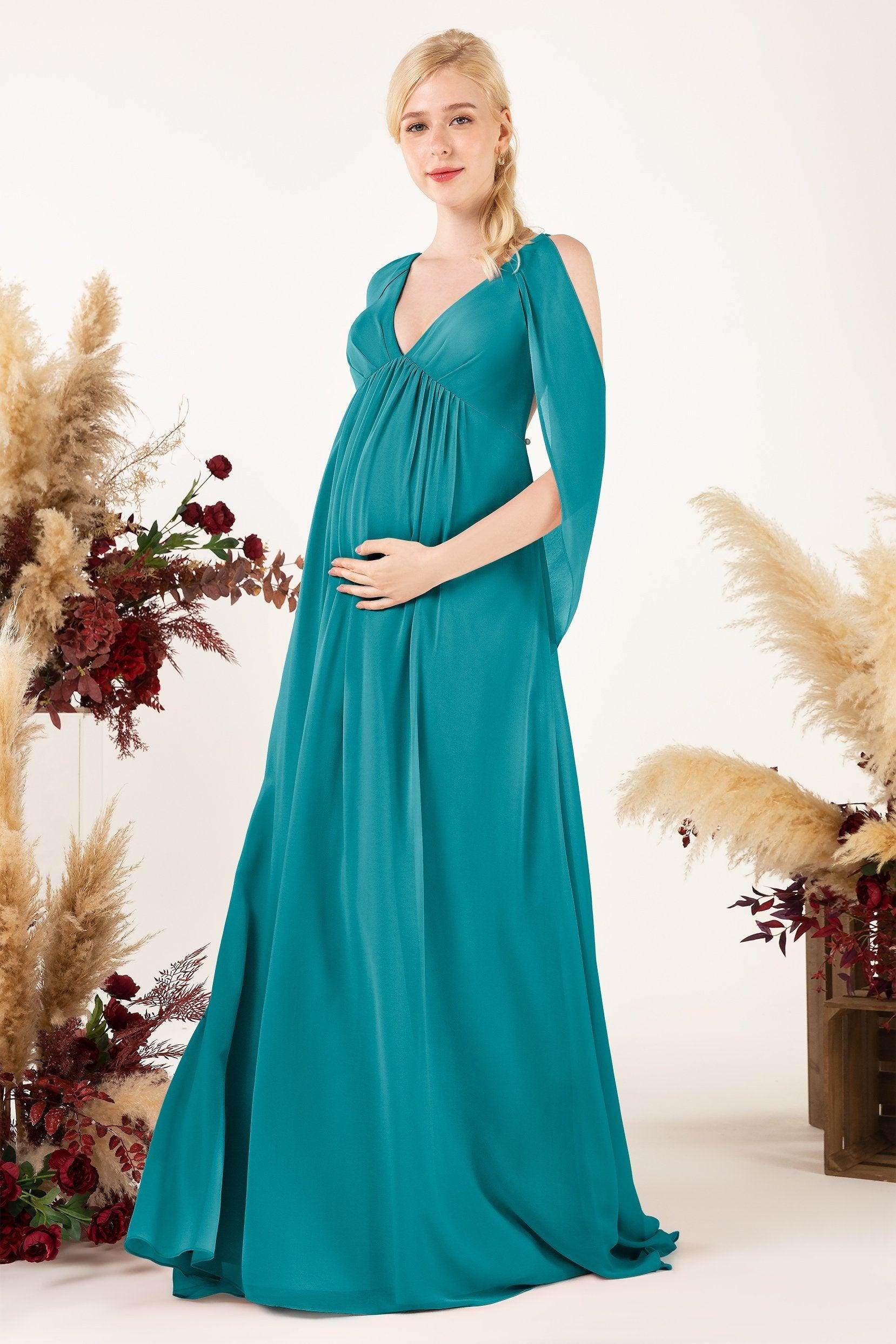 A-Line Sweep-Brush Train Chiffon Bridesmaid Dress CB0458M