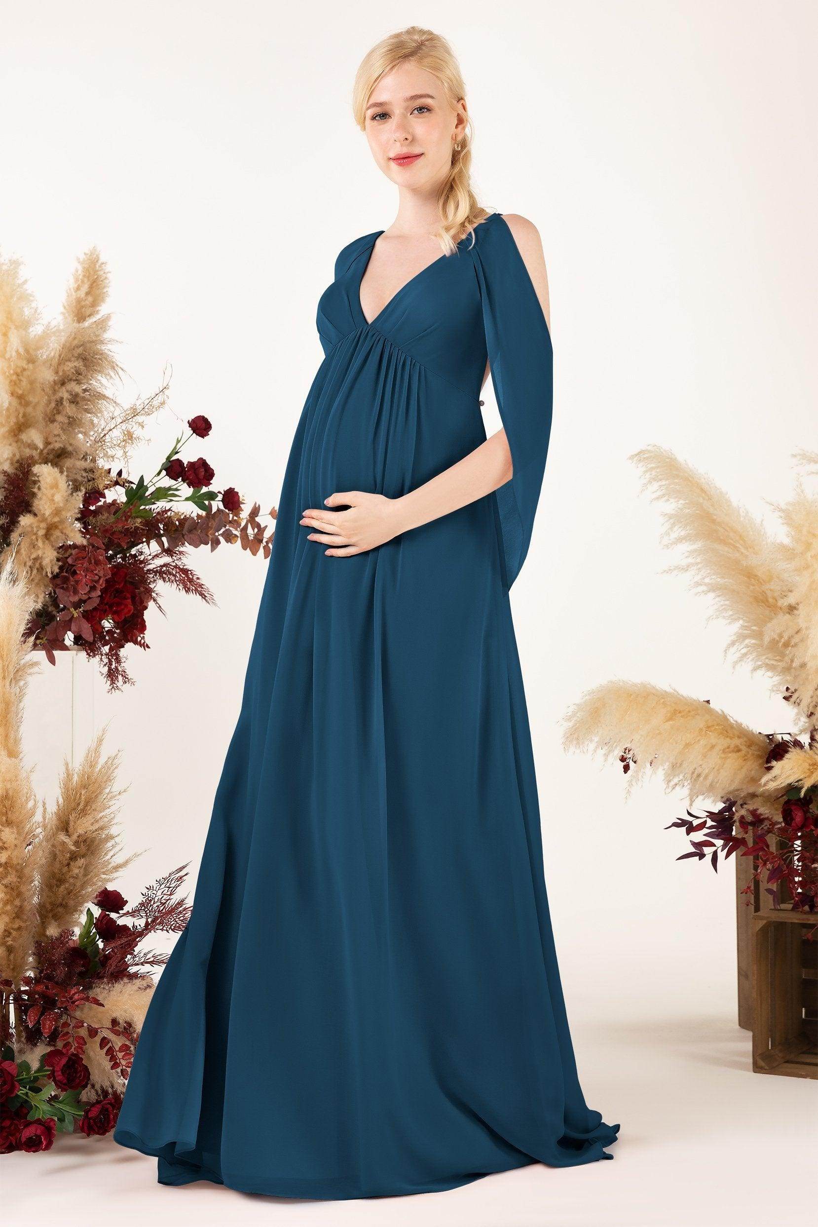A-Line Sweep-Brush Train Chiffon Bridesmaid Dress CB0458M