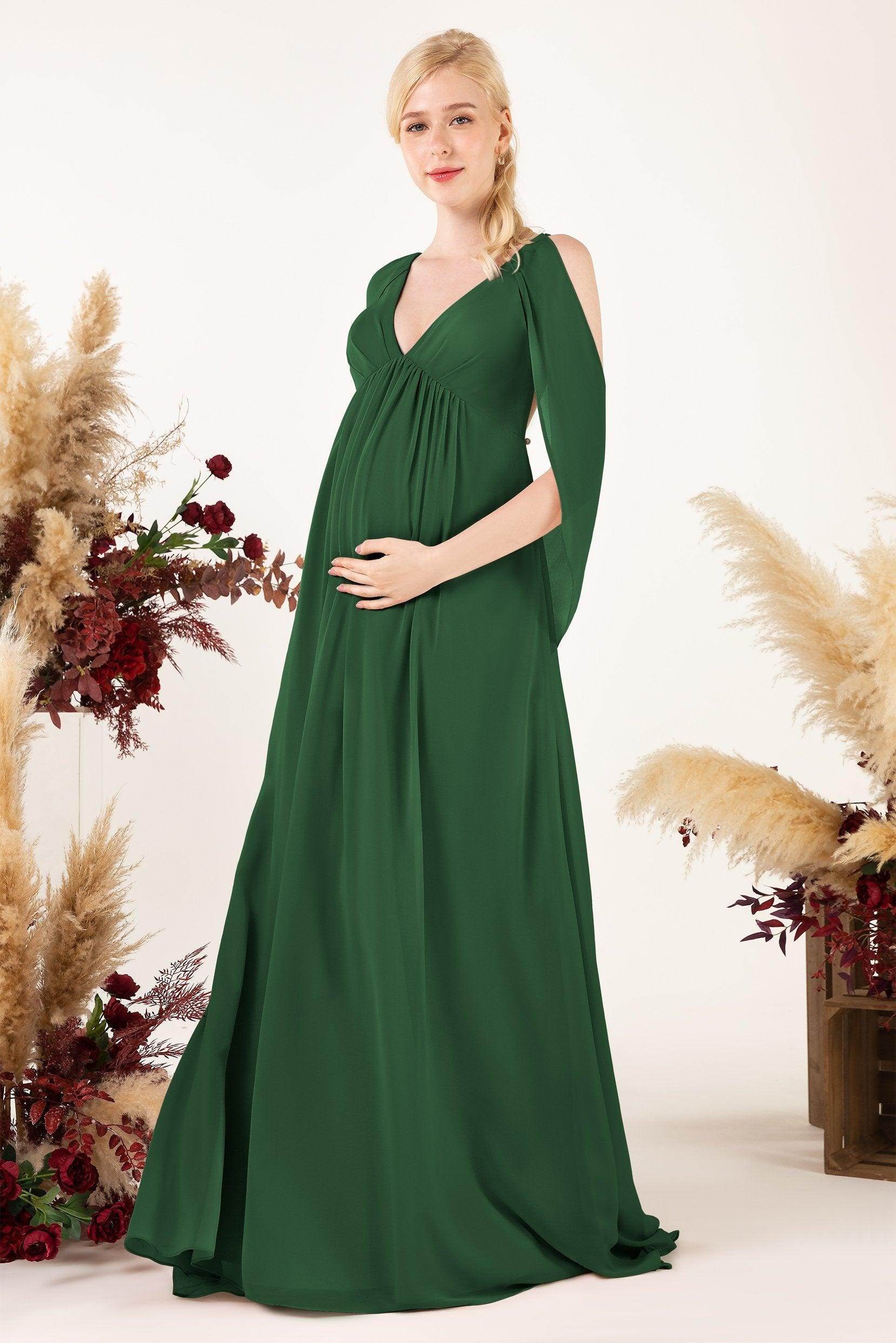 A-Line Sweep-Brush Train Chiffon Bridesmaid Dress CB0458M
