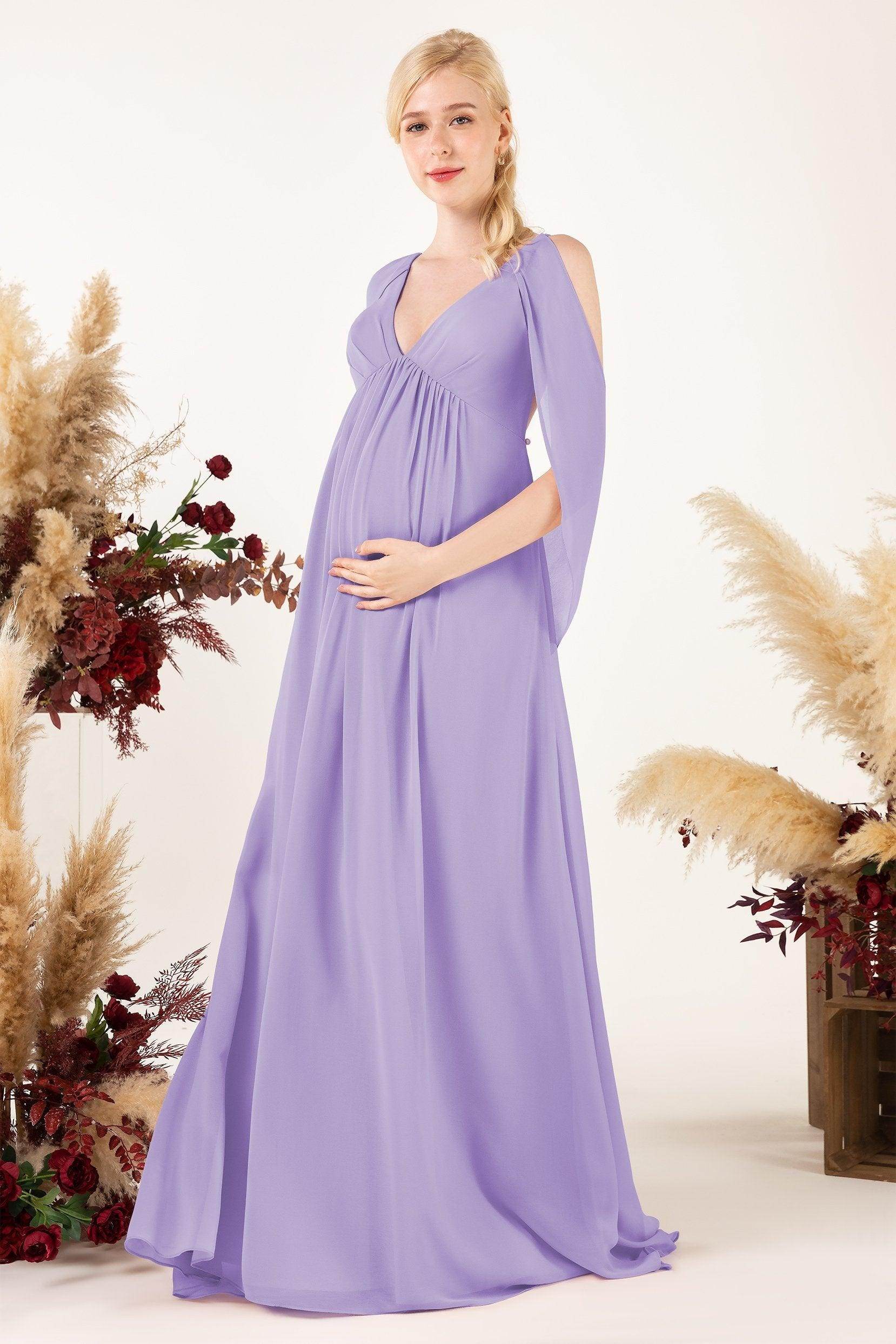 A-Line Sweep-Brush Train Chiffon Bridesmaid Dress CB0458M