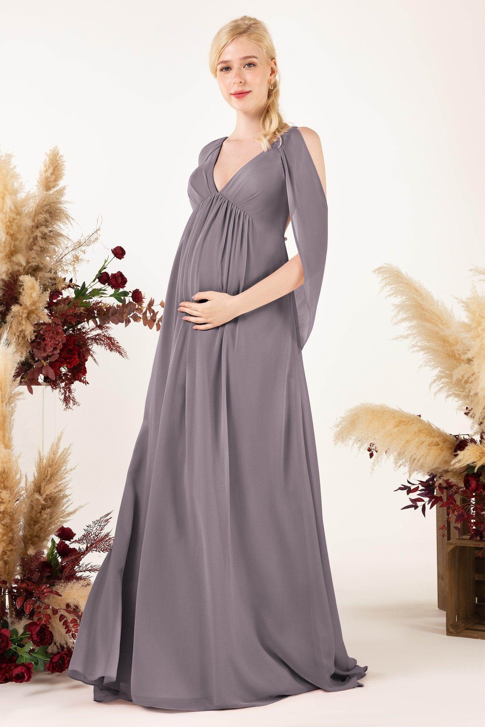 A-Line Sweep-Brush Train Chiffon Bridesmaid Dress CB0458M