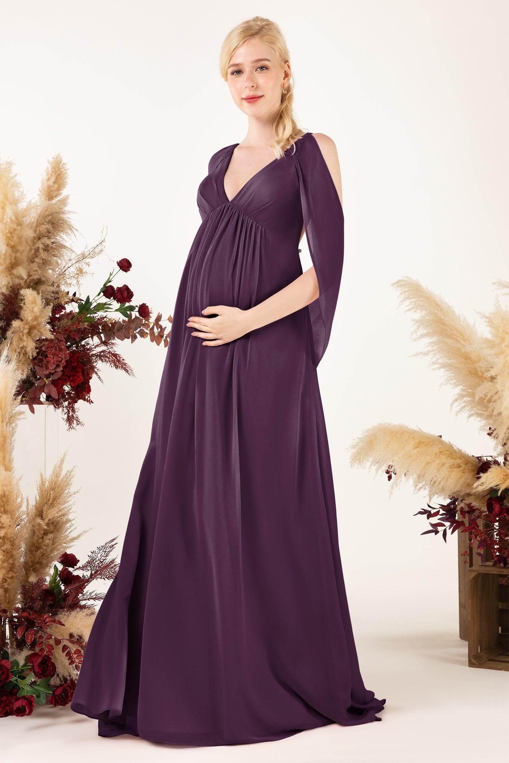 A-Line Sweep-Brush Train Chiffon Bridesmaid Dress CB0458M