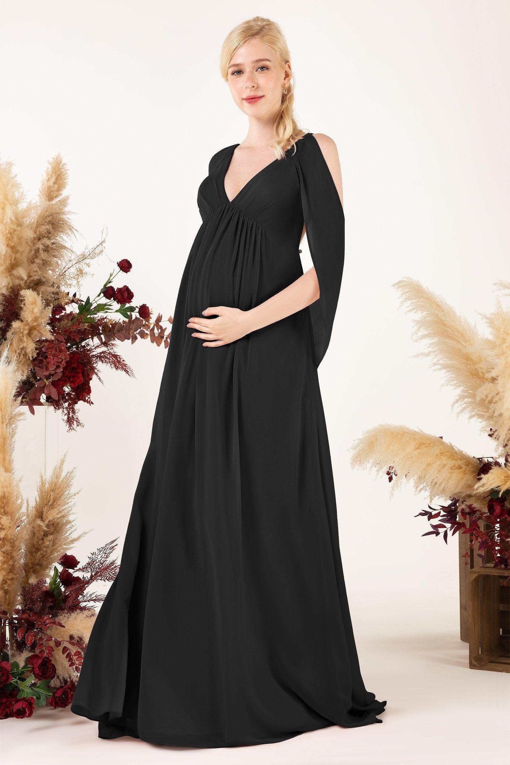 A-Line Sweep-Brush Train Chiffon Bridesmaid Dress CB0458M