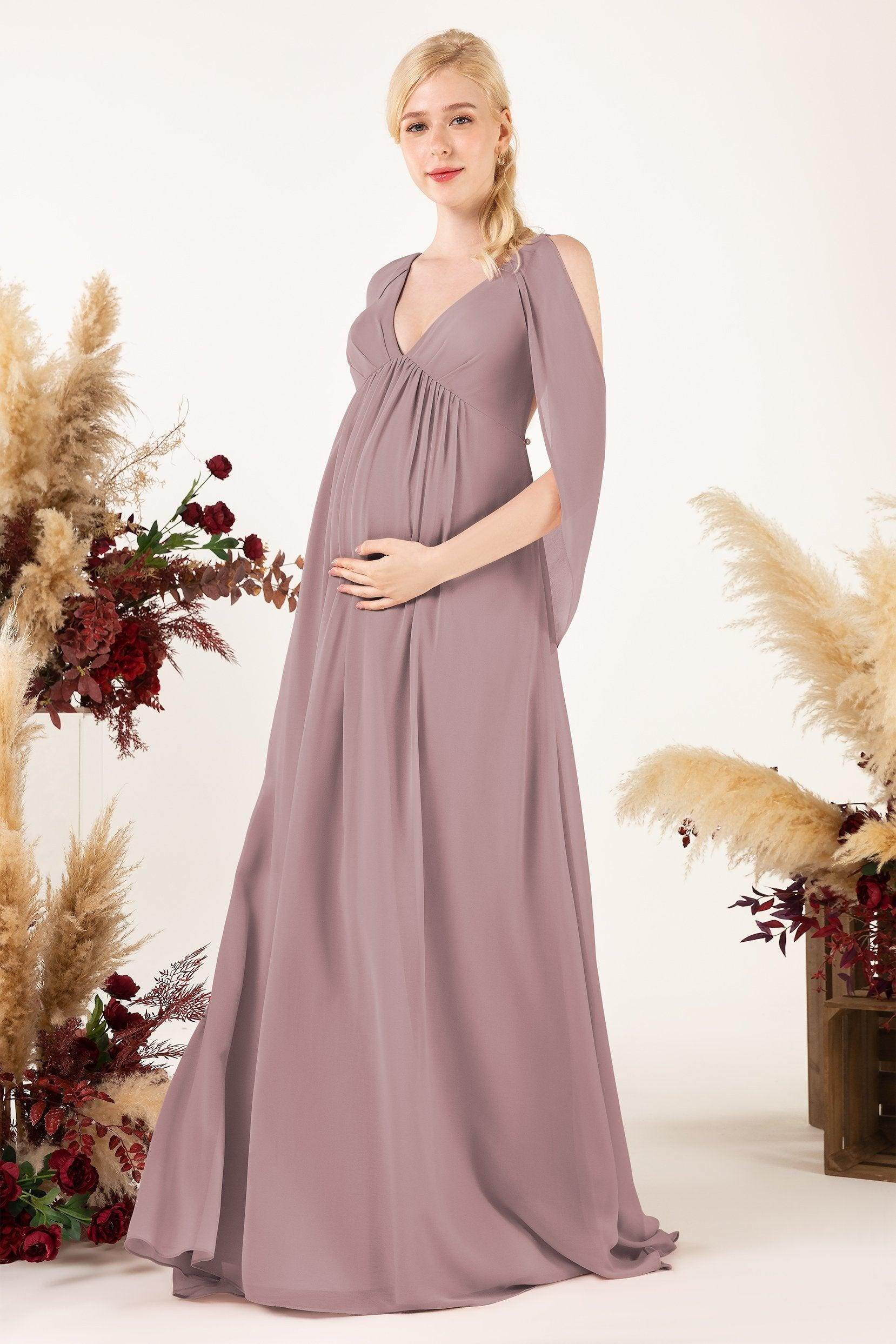 A-Line Sweep-Brush Train Chiffon Bridesmaid Dress CB0458M