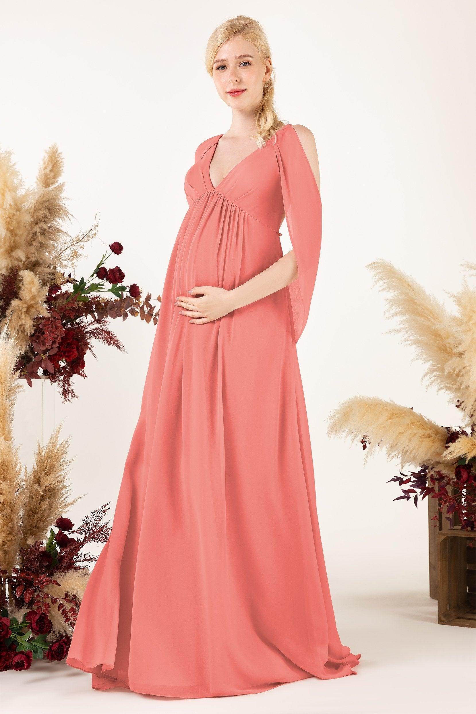 A-Line Sweep-Brush Train Chiffon Bridesmaid Dress CB0458M